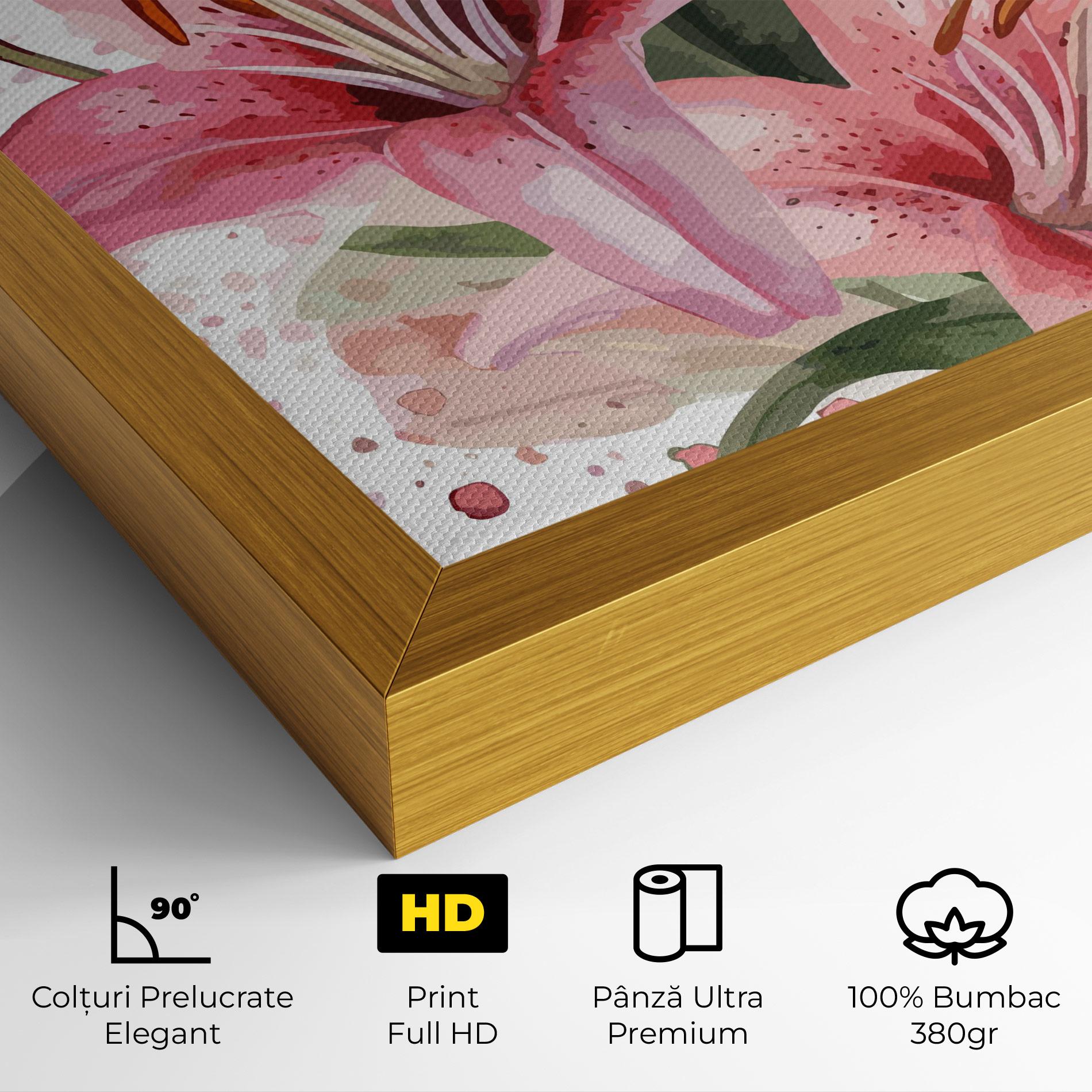 Tablou Canvas Beautiful Pink Lily mockup 4