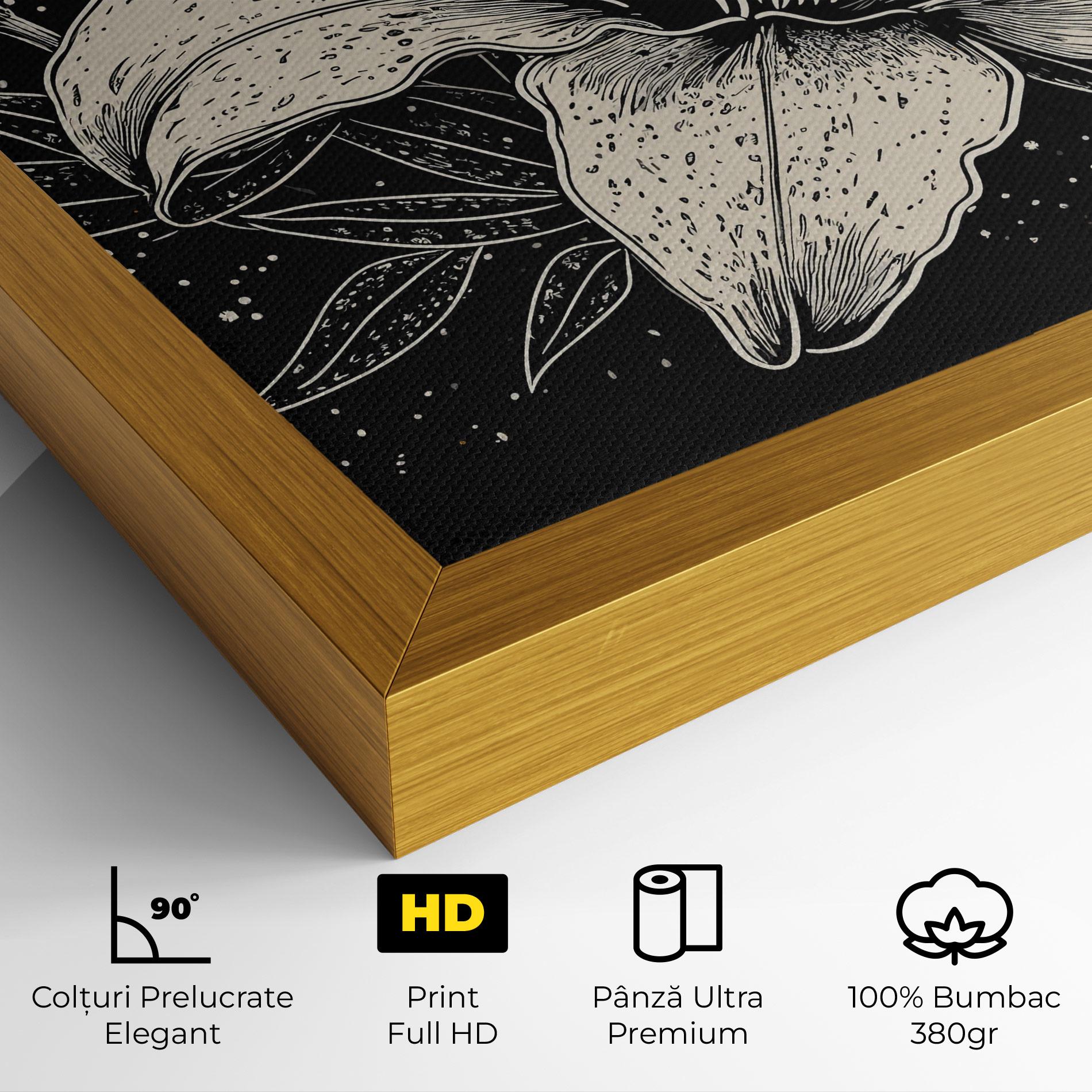 Tablou Canvas Cream Black Lily mockup 4