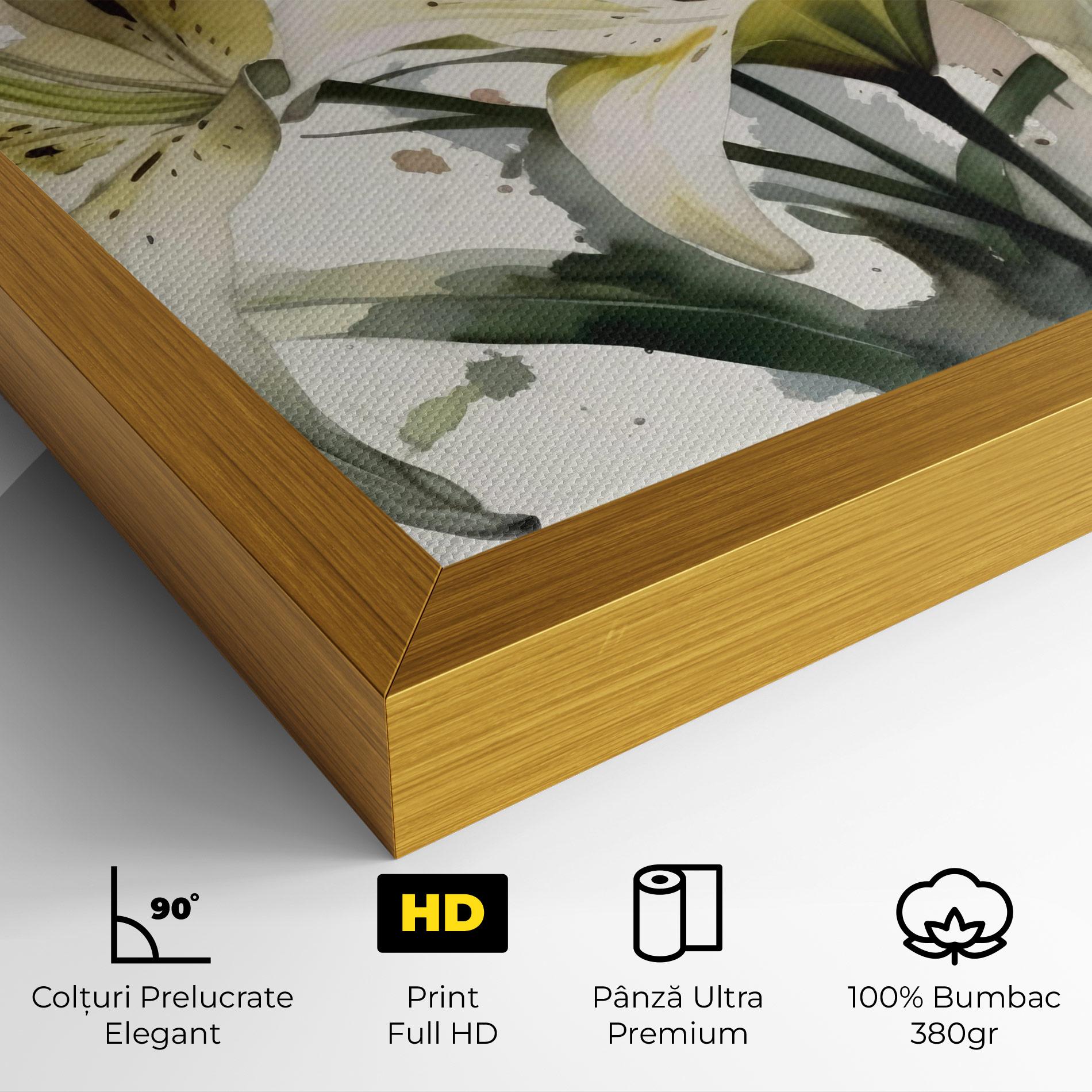 Tablou Canvas Cute White Lily Painting mockup 4