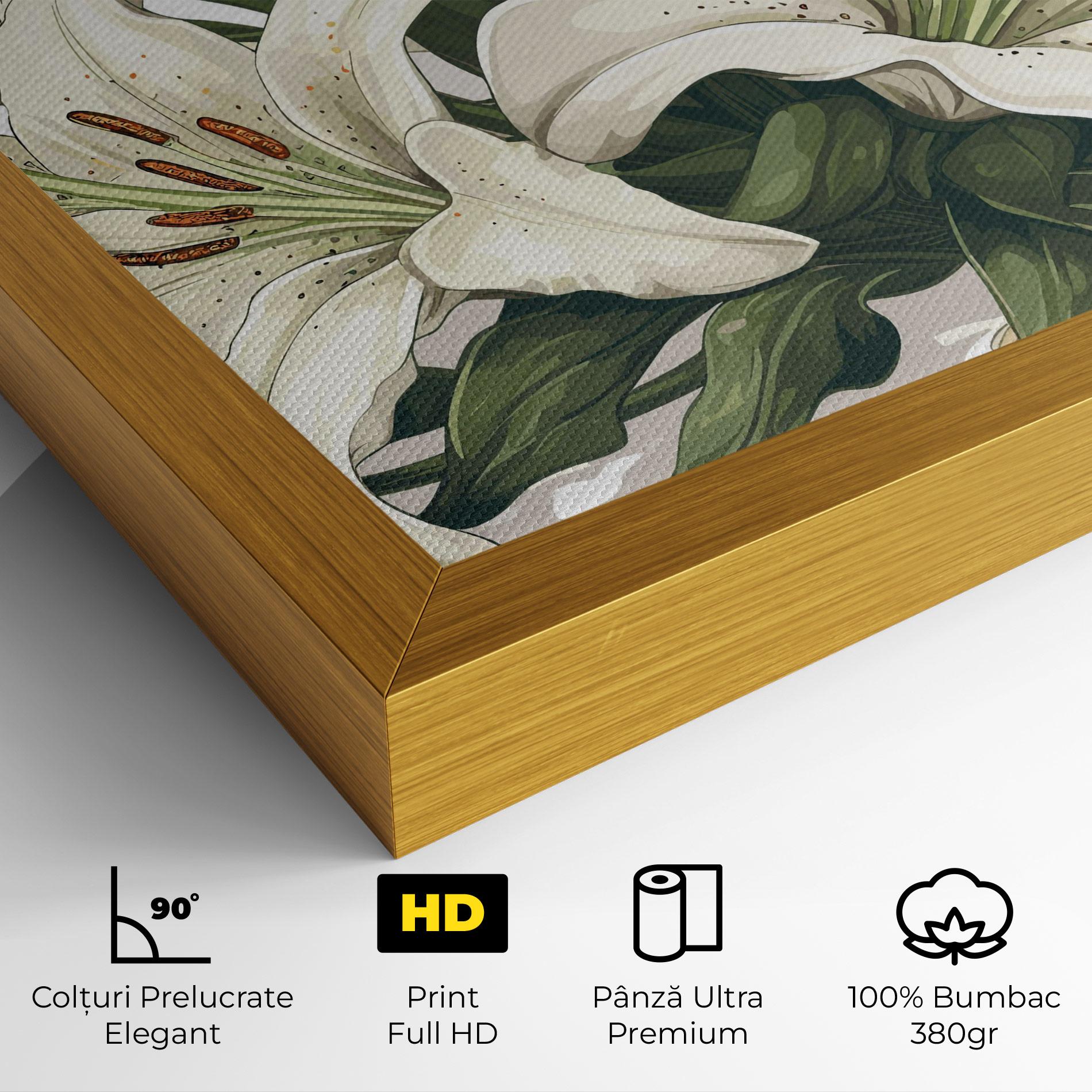 Tablou Canvas Grey White Lily mockup 4