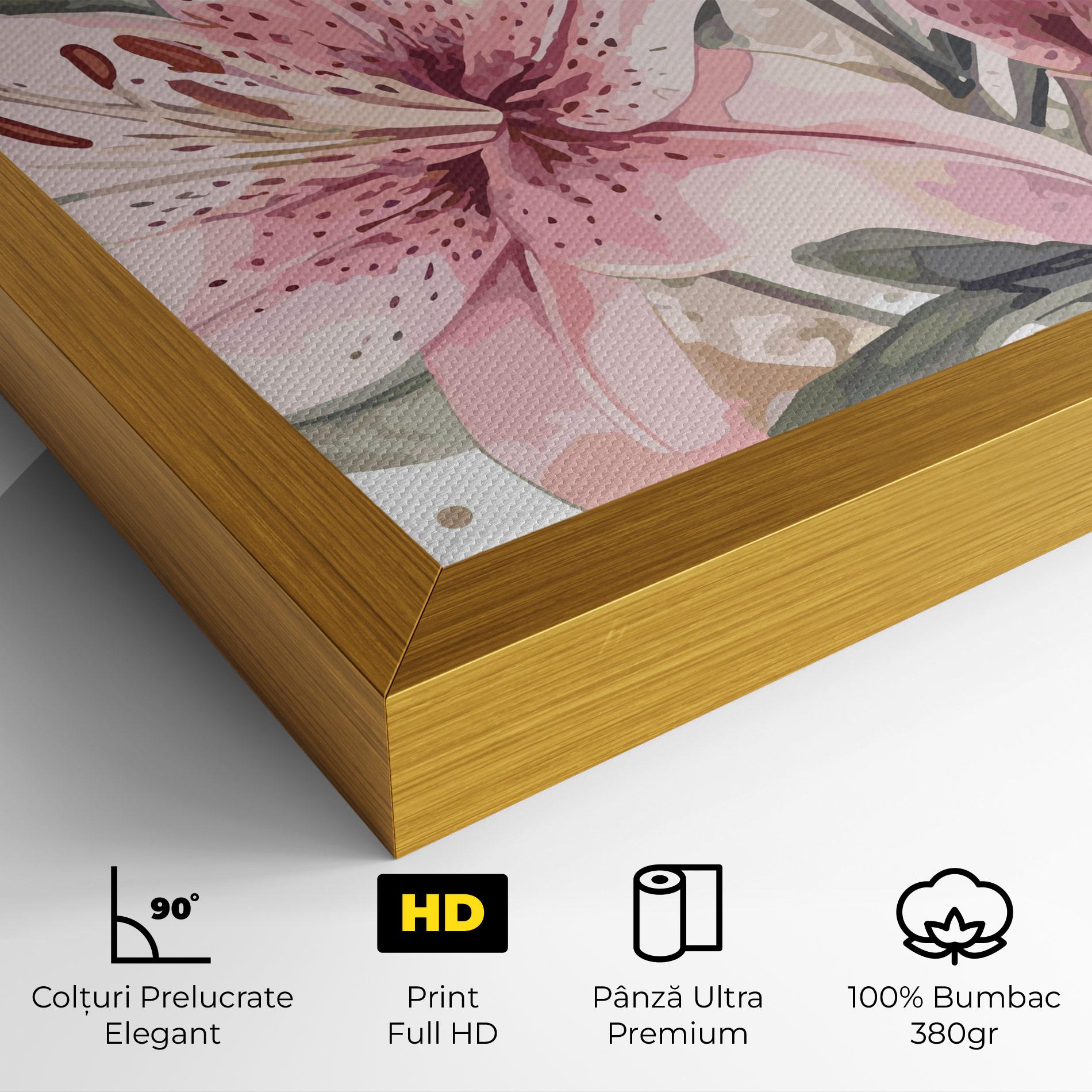 Tablou Canvas Light Pink Lily Art mockup 4