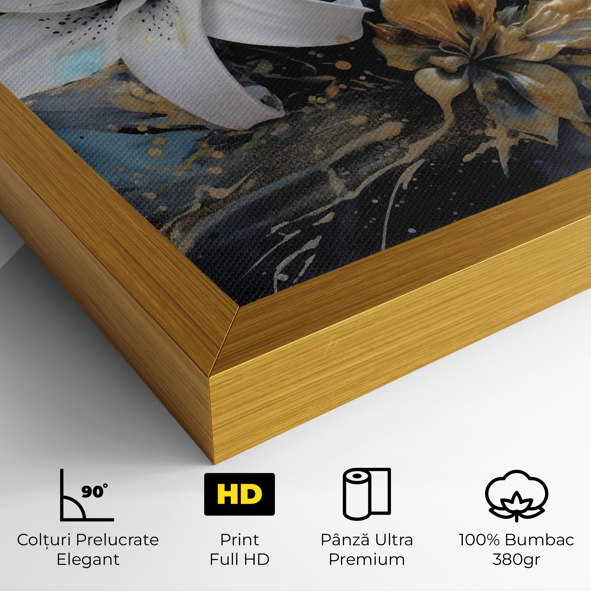 Tablou Canvas Lily On Blue Painting mockup 4