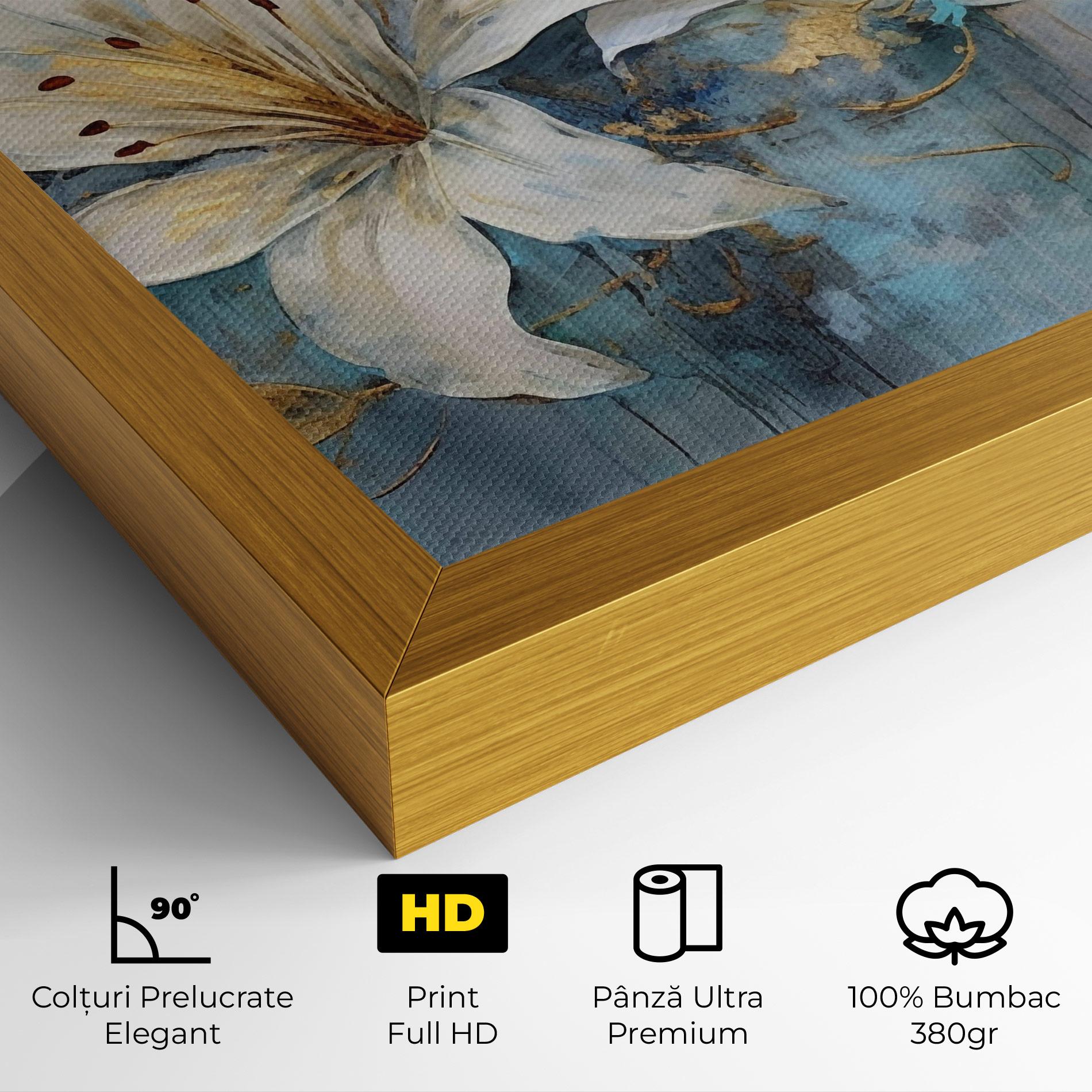 Tablou Canvas Lily With Gold Painting mockup 4