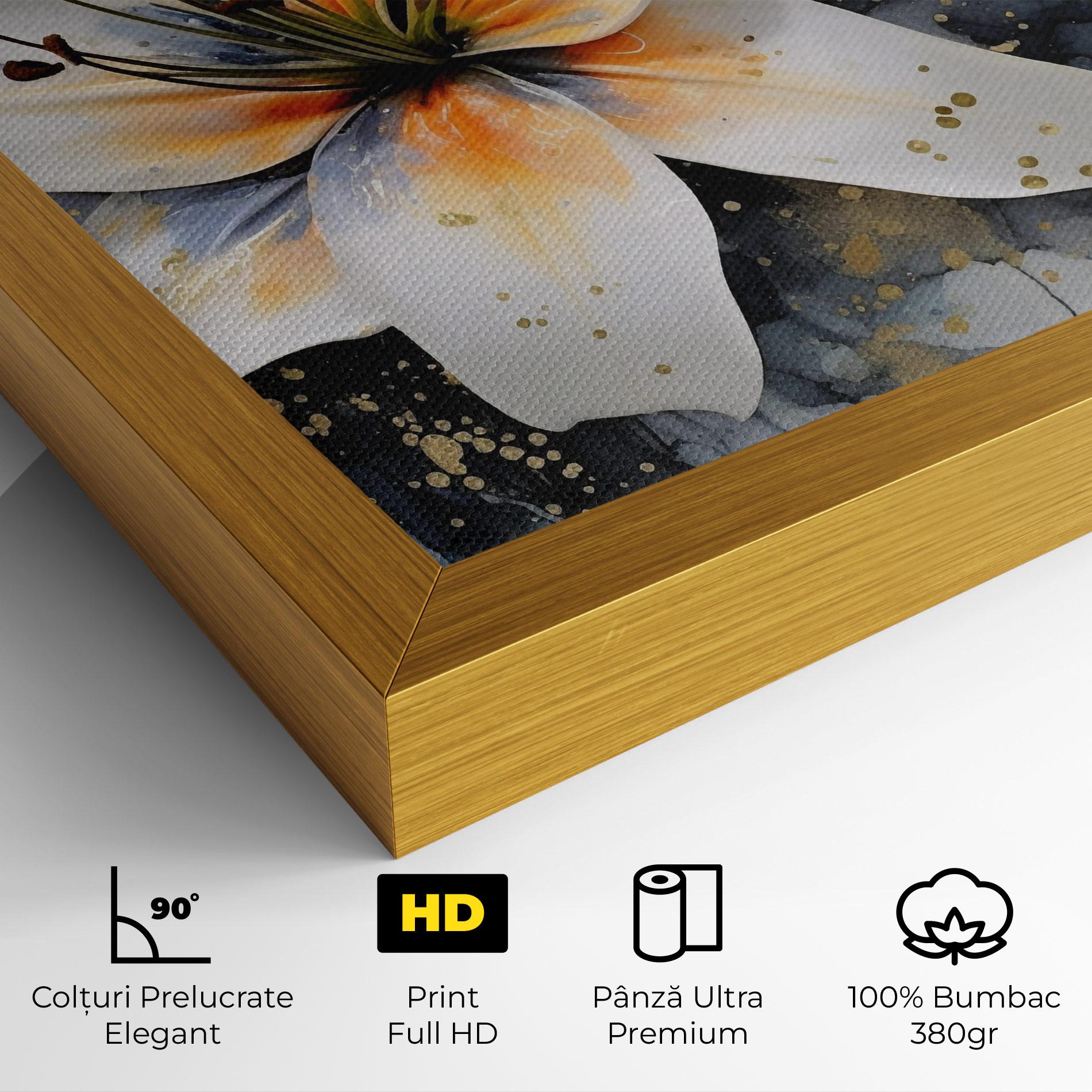 Tablou Canvas Lily With Orange Painting mockup 4