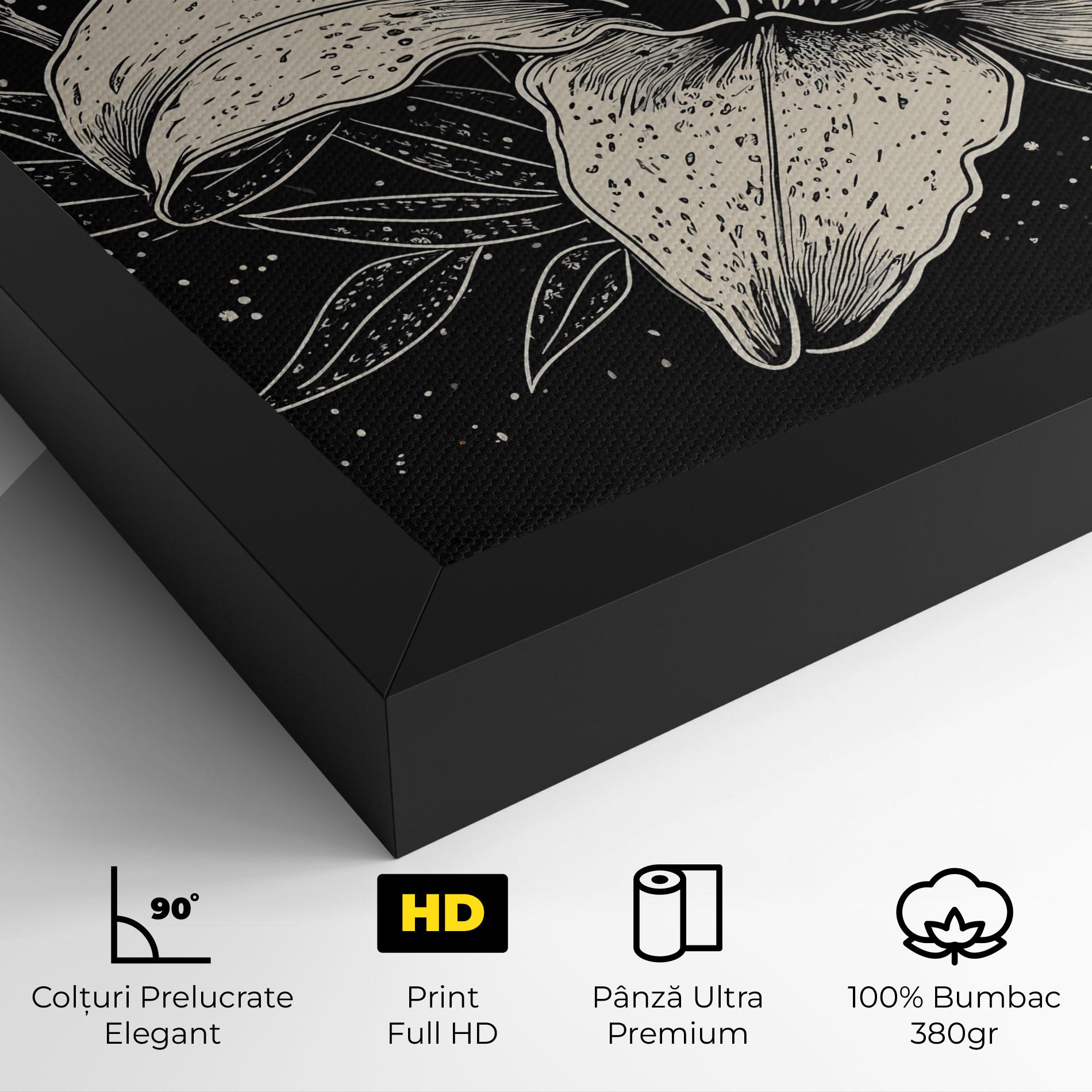 Tablou Canvas Cream Black Lily mockup 4
