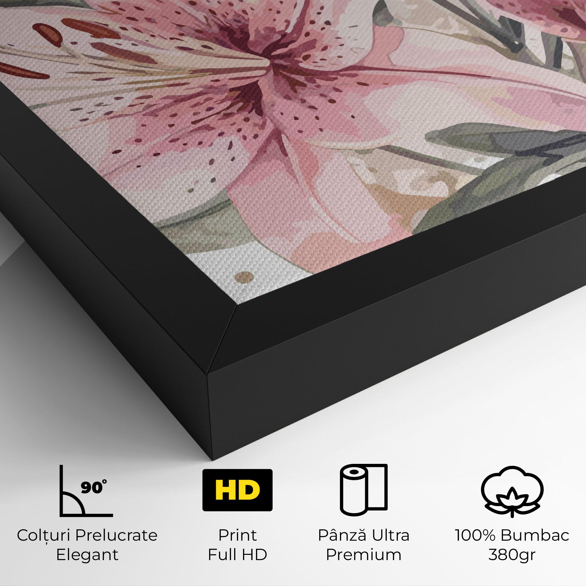 Tablou Canvas Light Pink Lily Art mockup 4