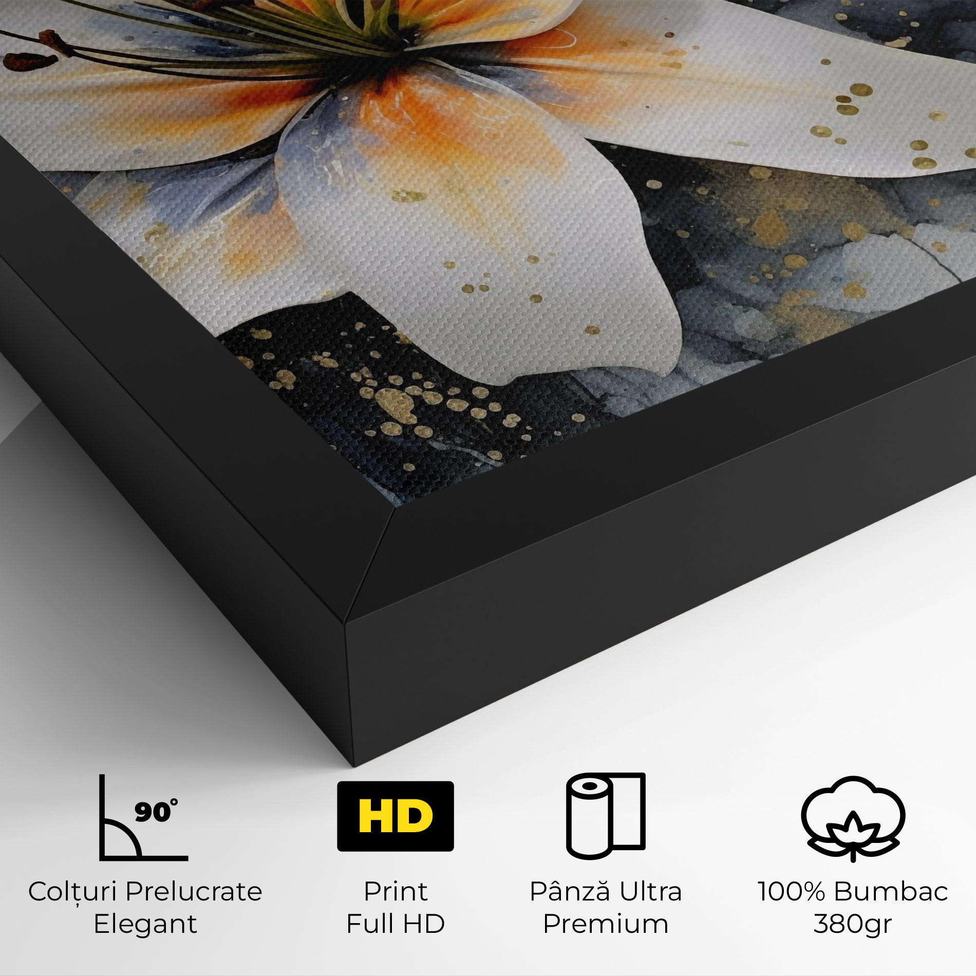 Tablou Canvas Lily With Orange Painting mockup 4