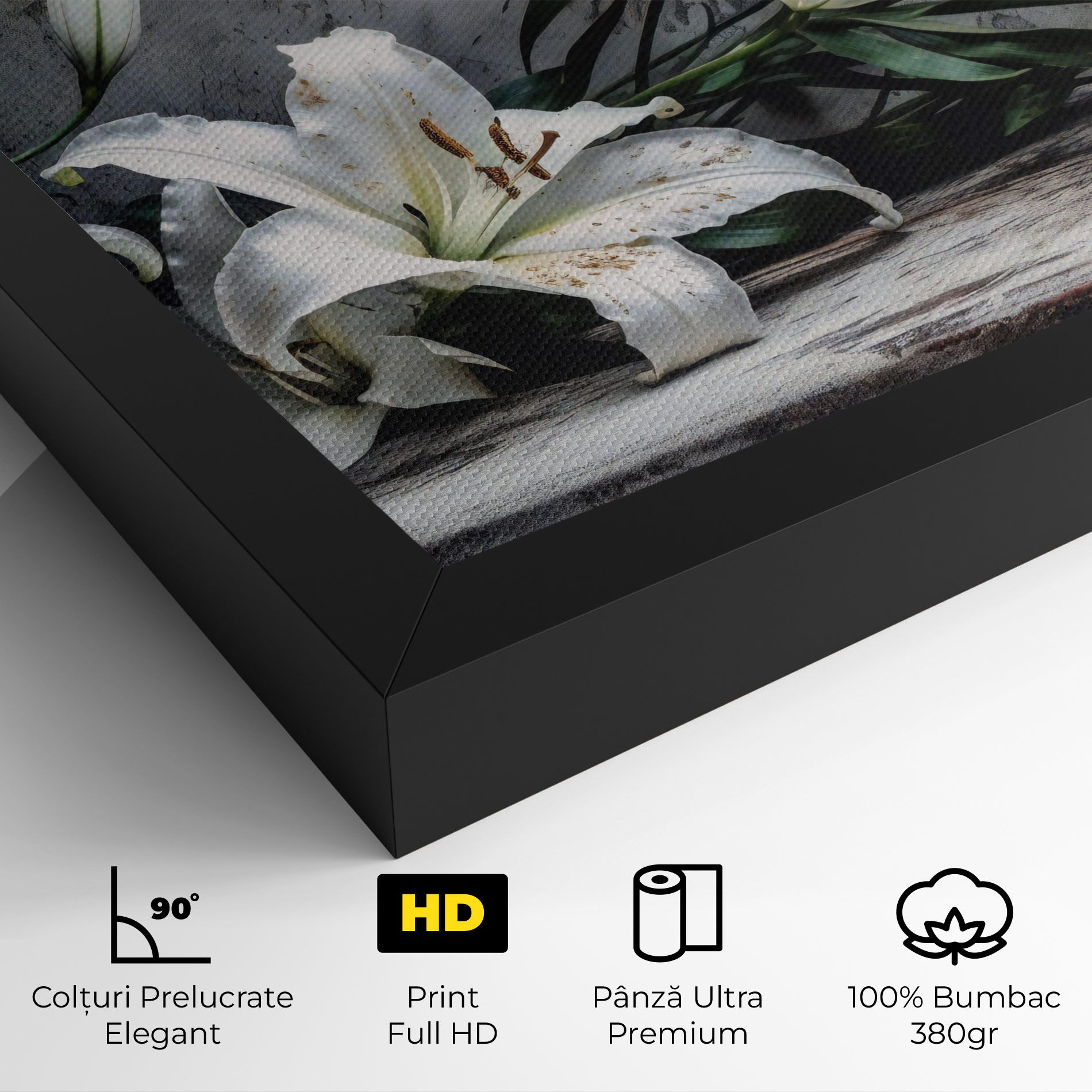 White Pretty Lily On Grey mockup 4