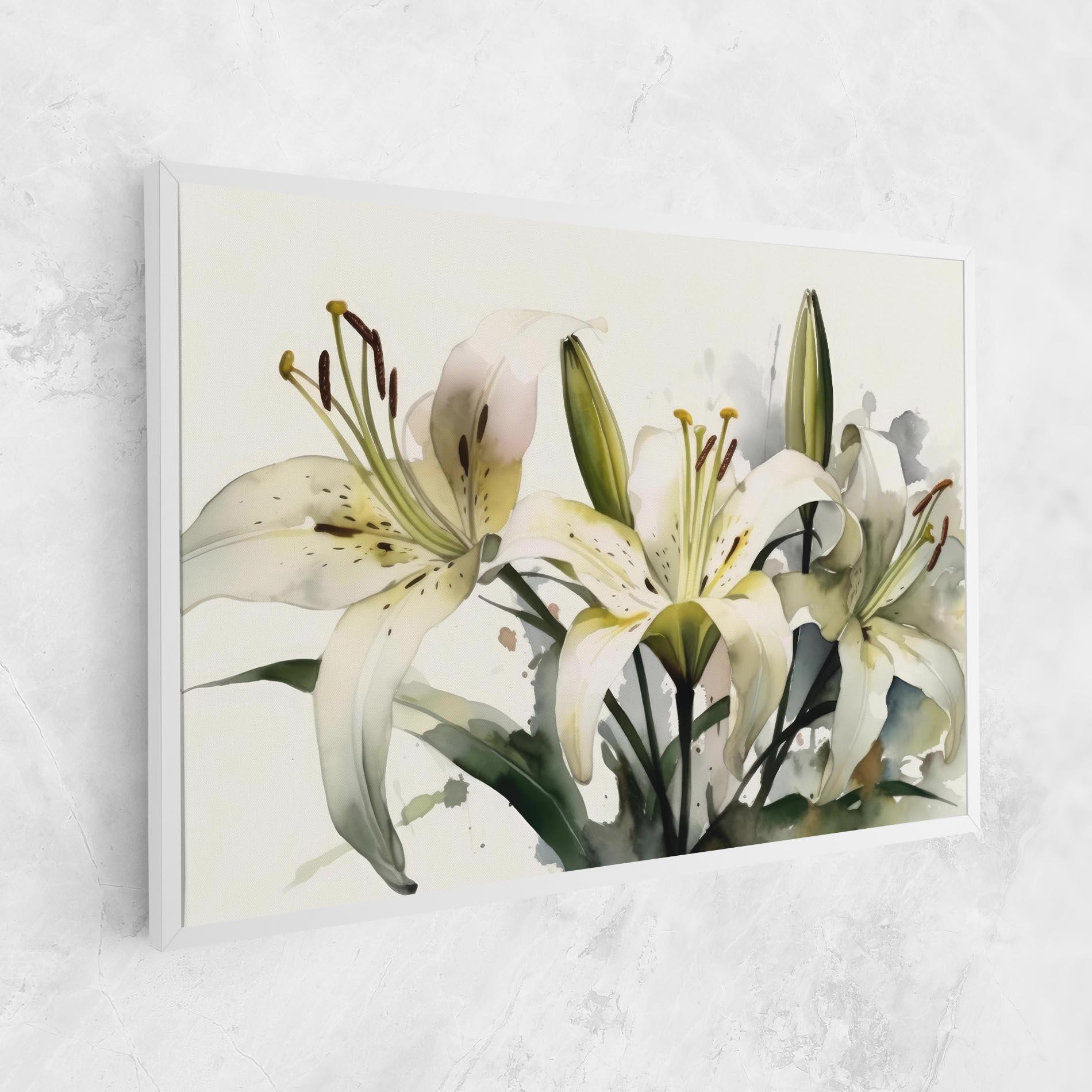 Tablou Canvas Cute White Lily Painting mockup 1