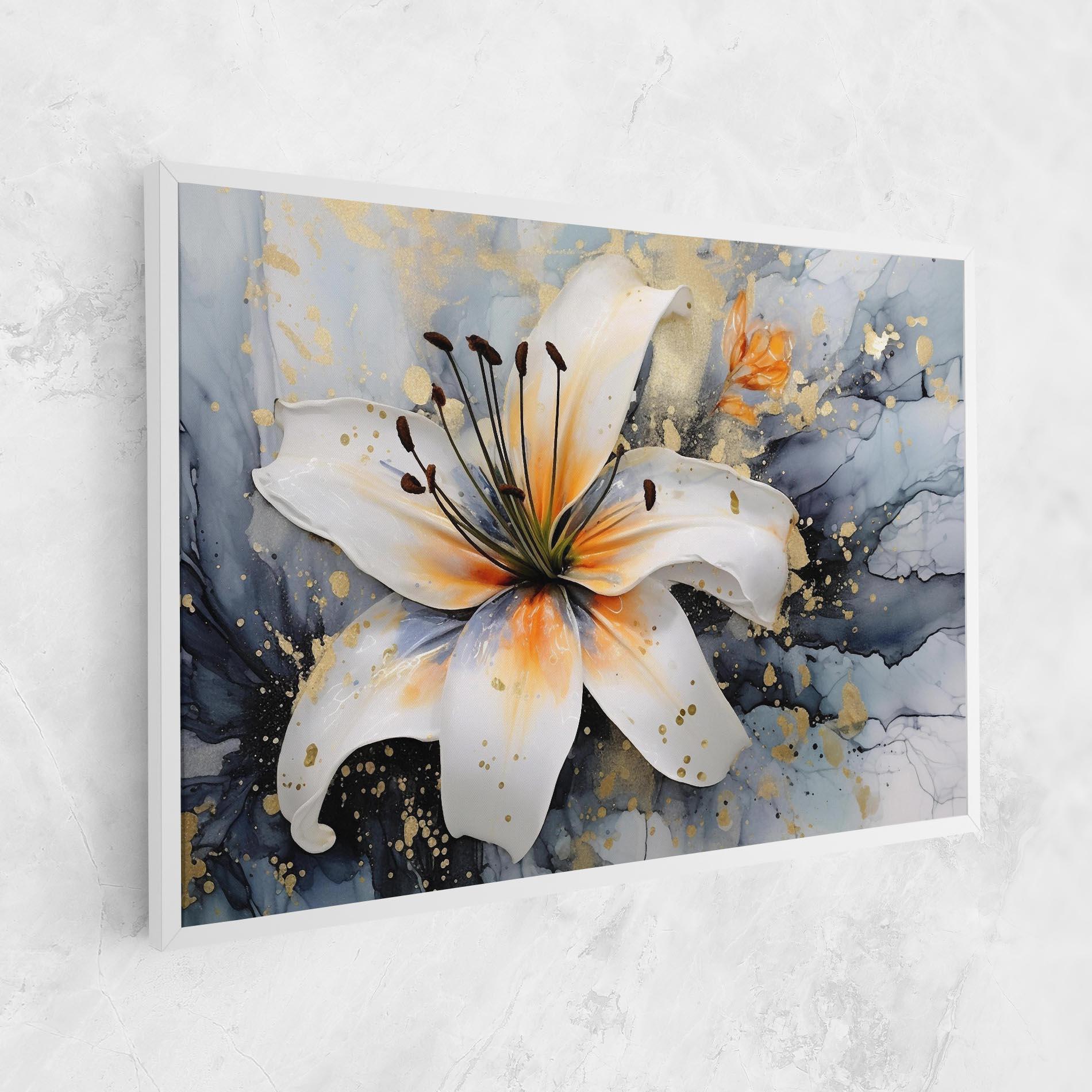 Tablou Canvas Lily With Orange Painting mockup 1
