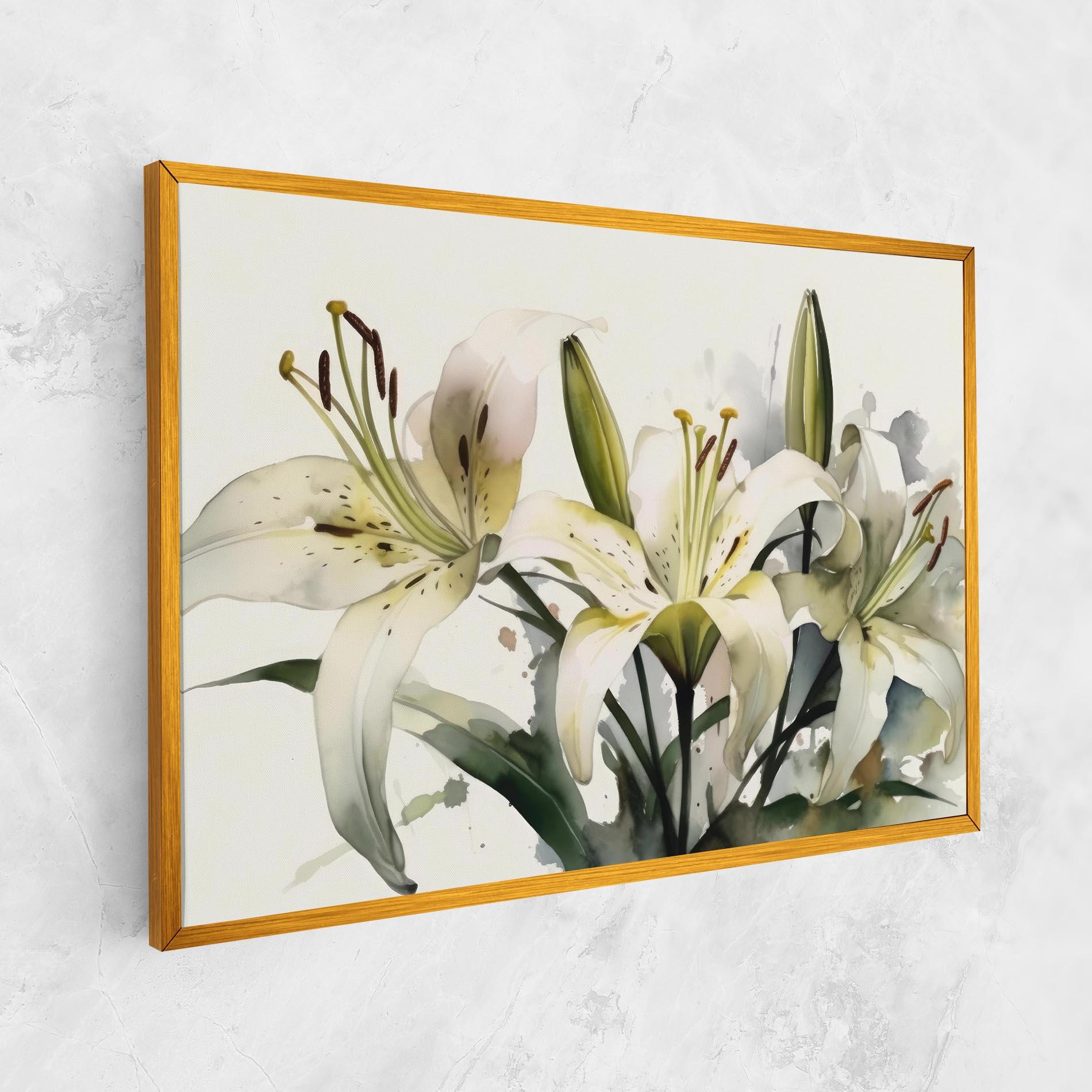 Tablou Canvas Cute White Lily Painting mockup 1