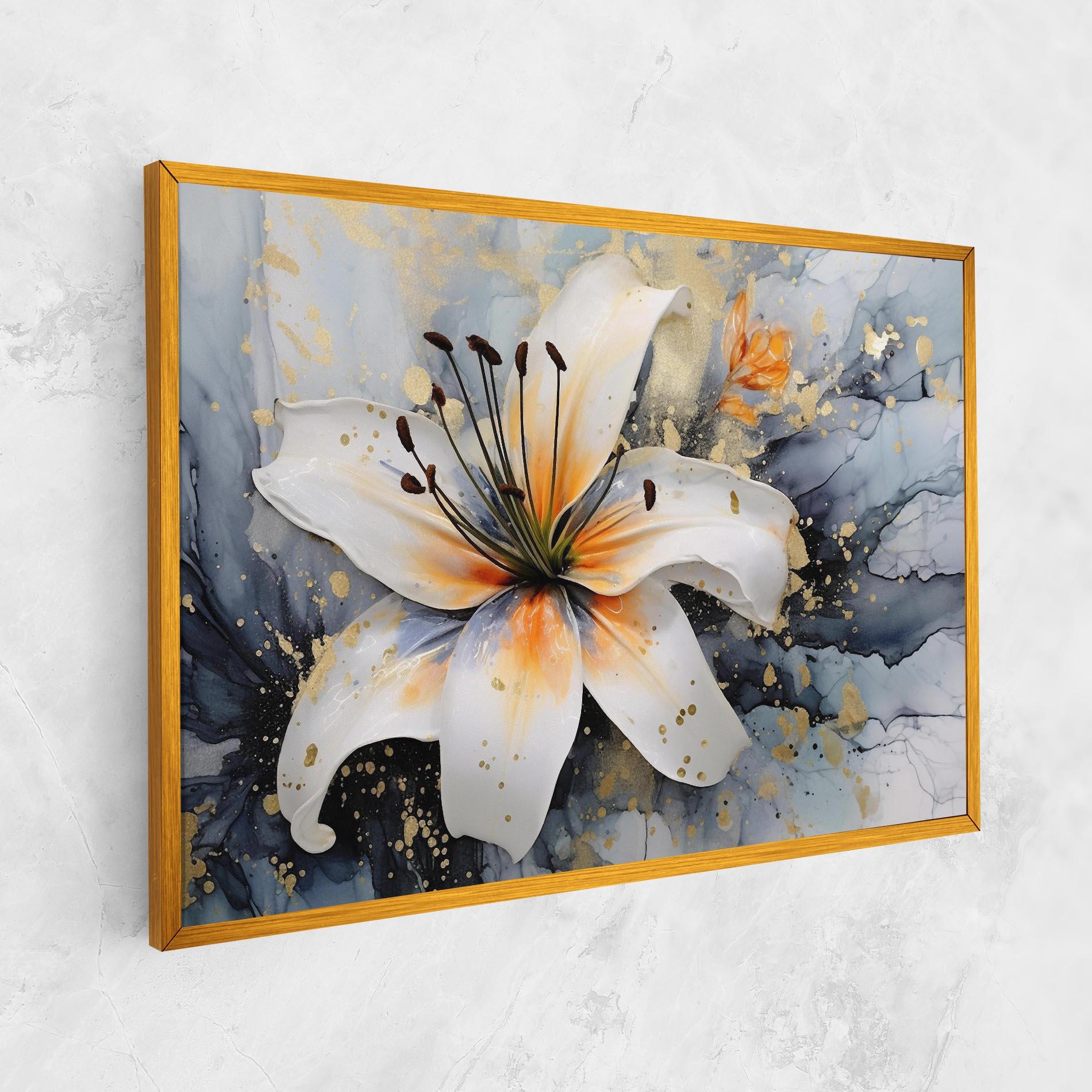 Tablou Canvas Lily With Orange Painting mockup 1