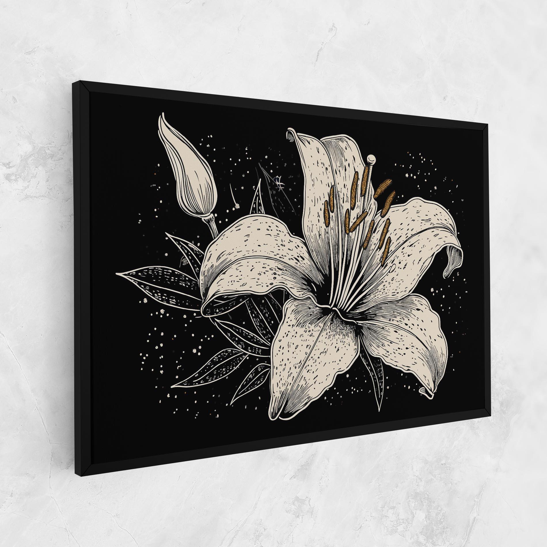 Tablou Canvas Cream Black Lily mockup 1