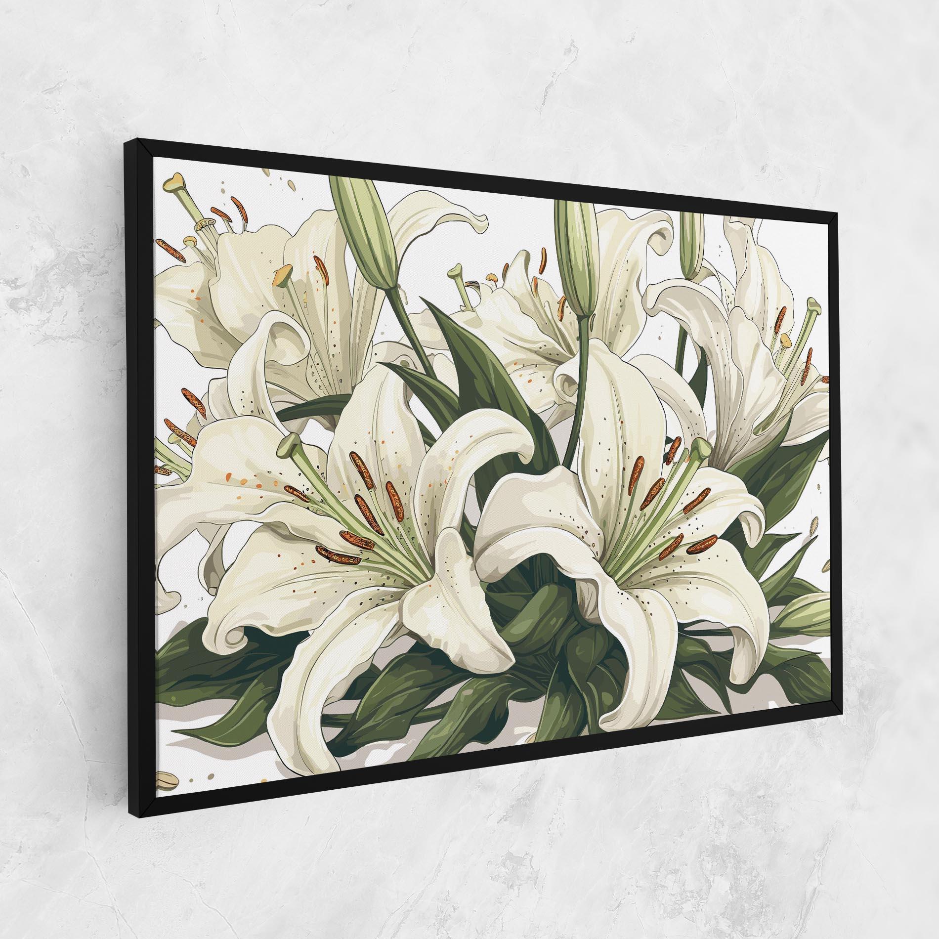 Tablou Canvas Grey White Lily mockup 1