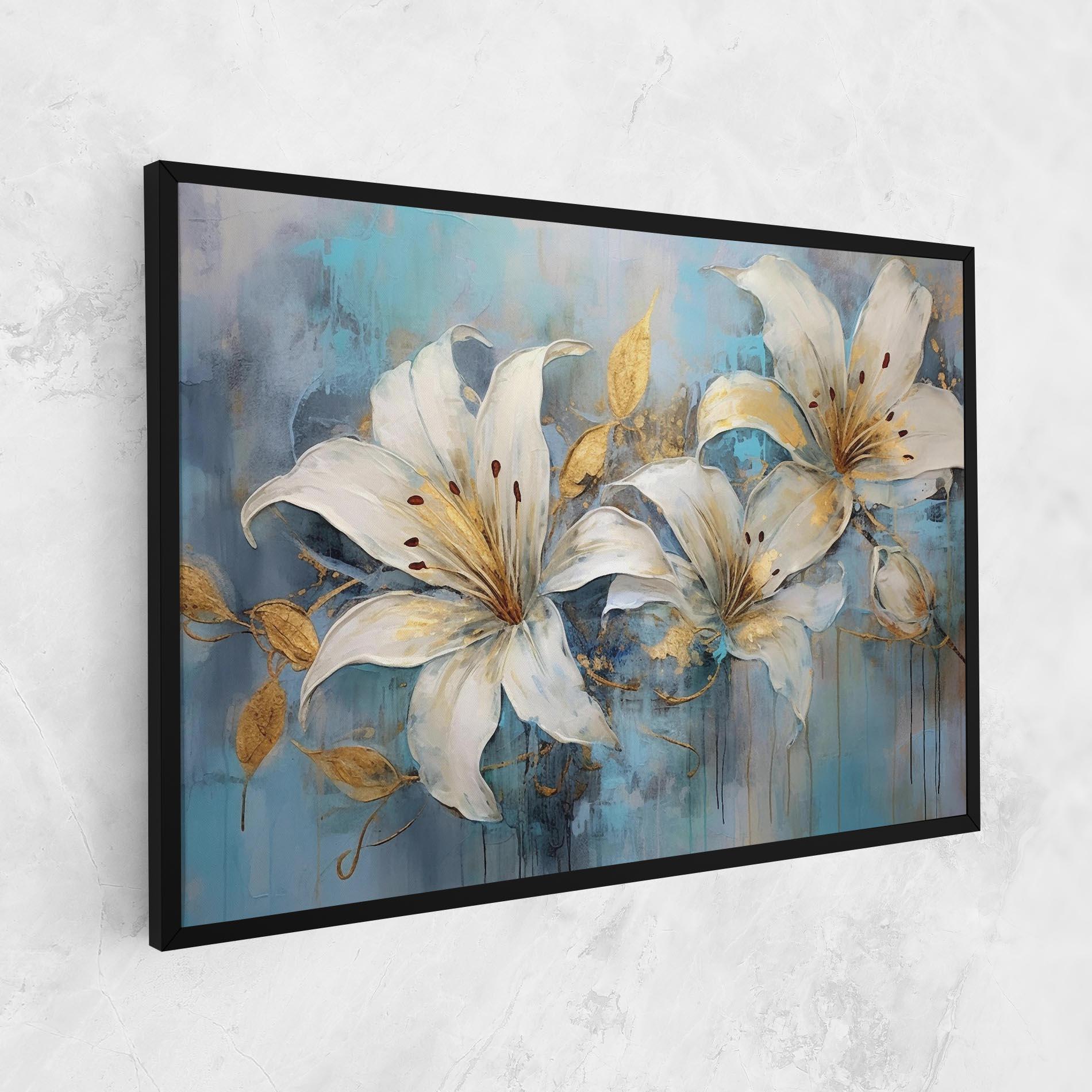 Tablou Canvas Lily With Gold Painting mockup 1