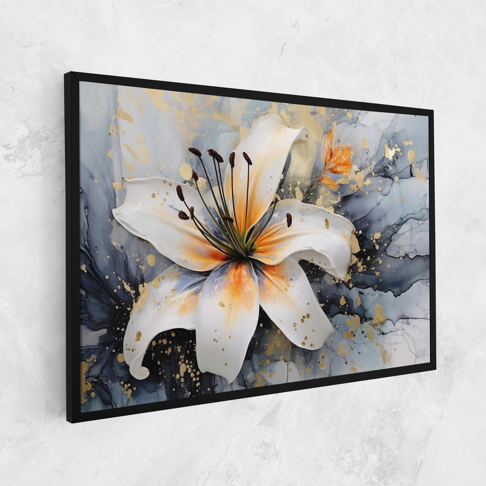 Tablou Canvas Lily With Orange Painting mockup 1
