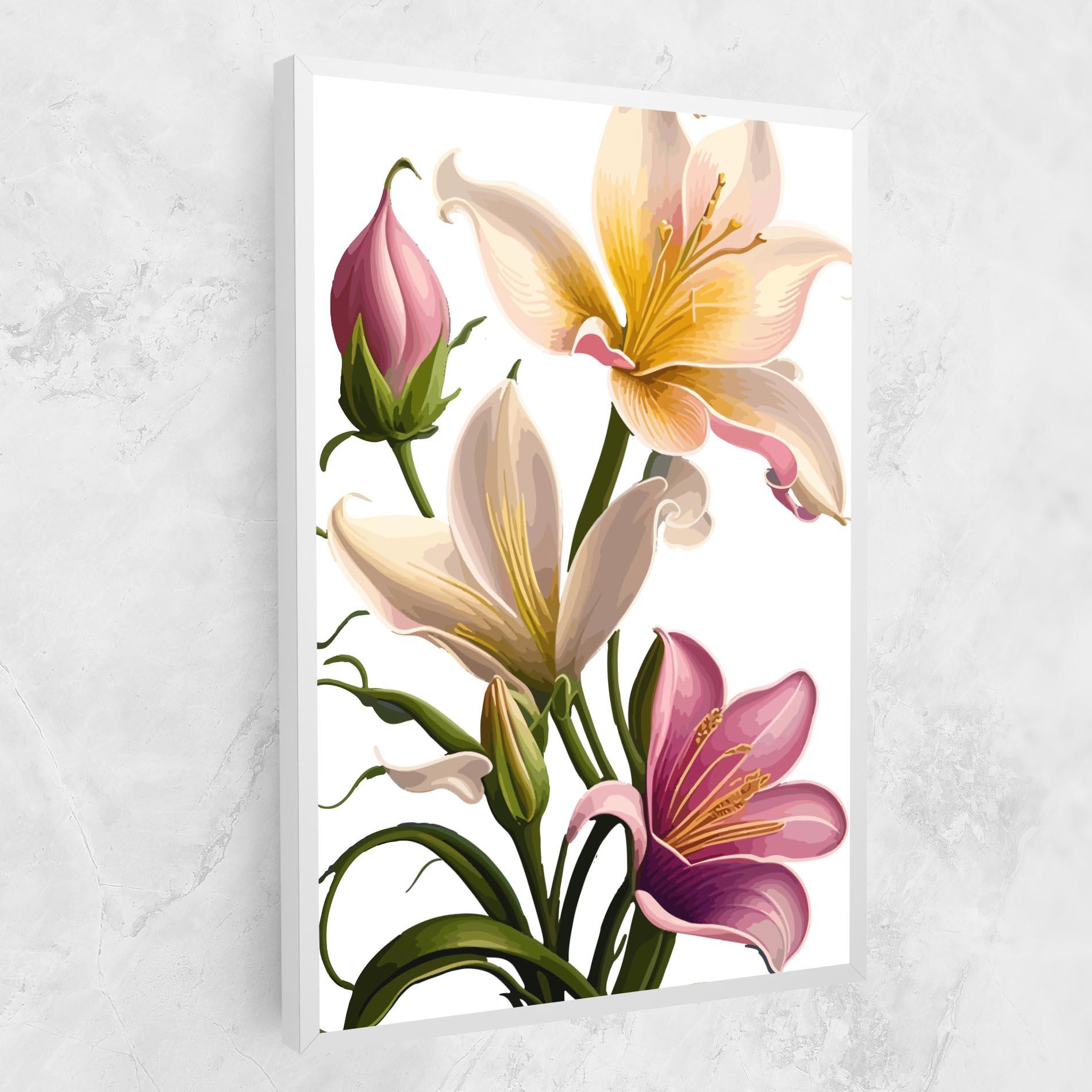 Tablou Canvas Purple White Lily mockup 1