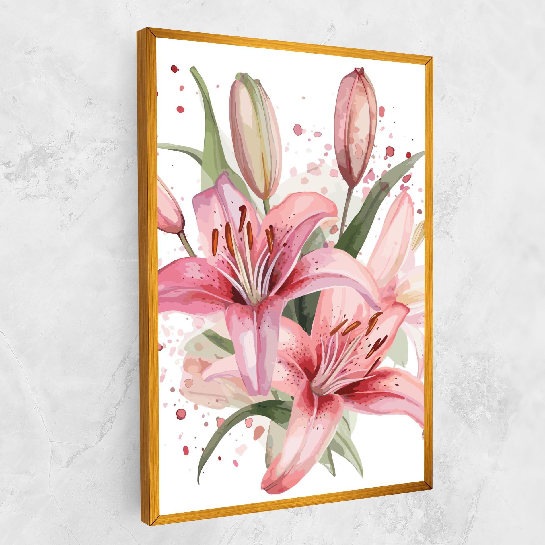 Tablou Canvas Beautiful Pink Lily mockup 1