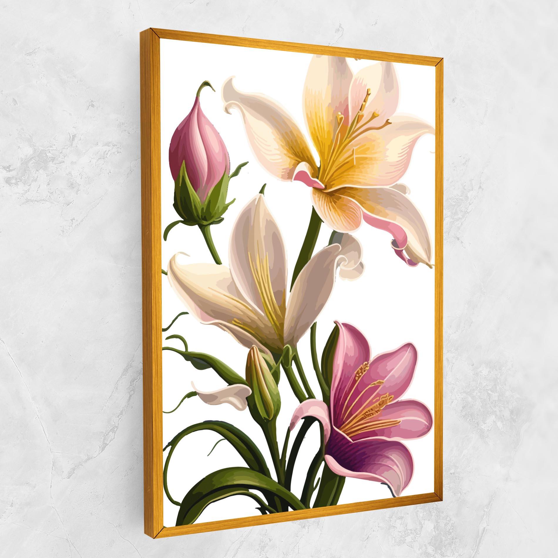 Tablou Canvas Purple White Lily mockup 1