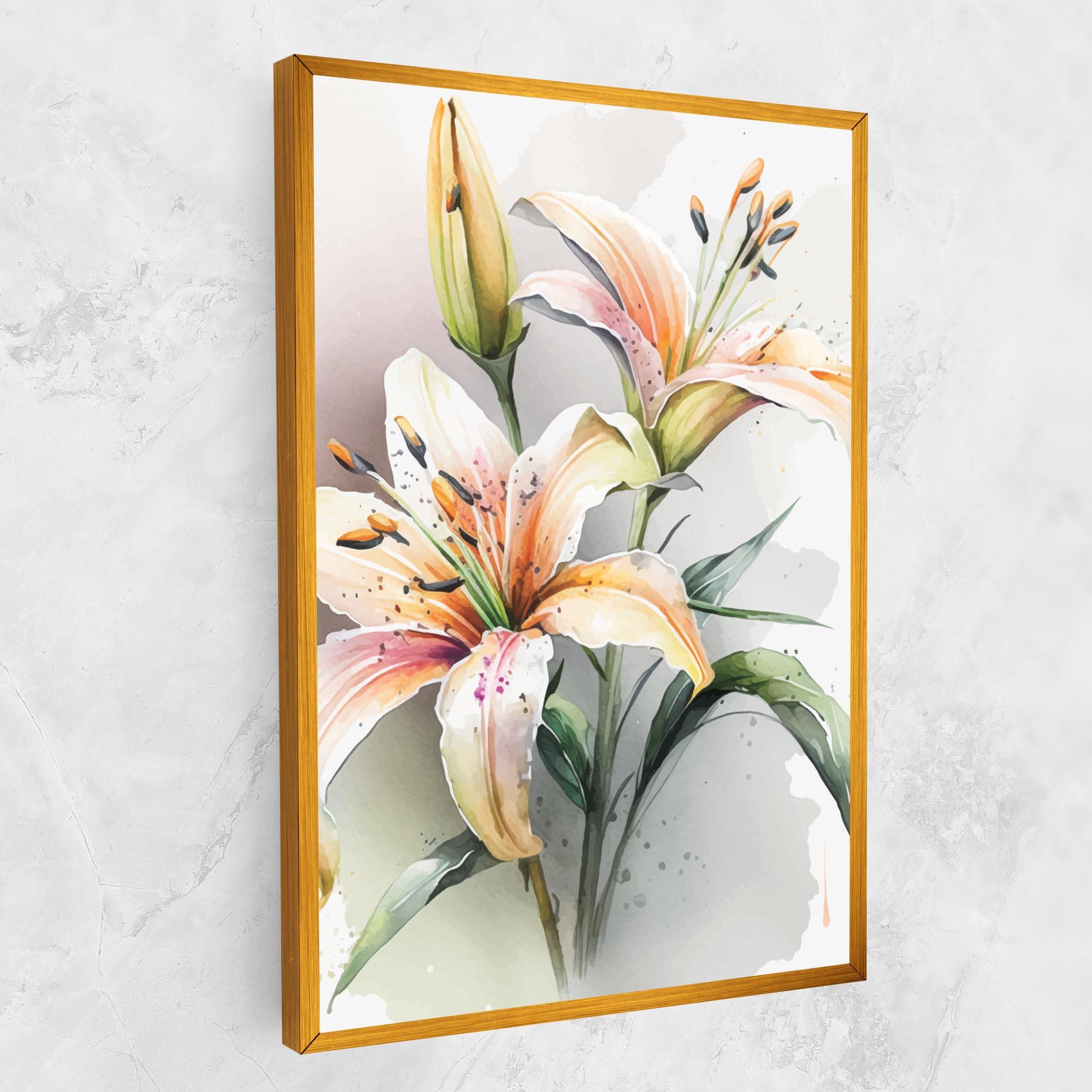 Tablou Canvas White Orange Lily mockup 1