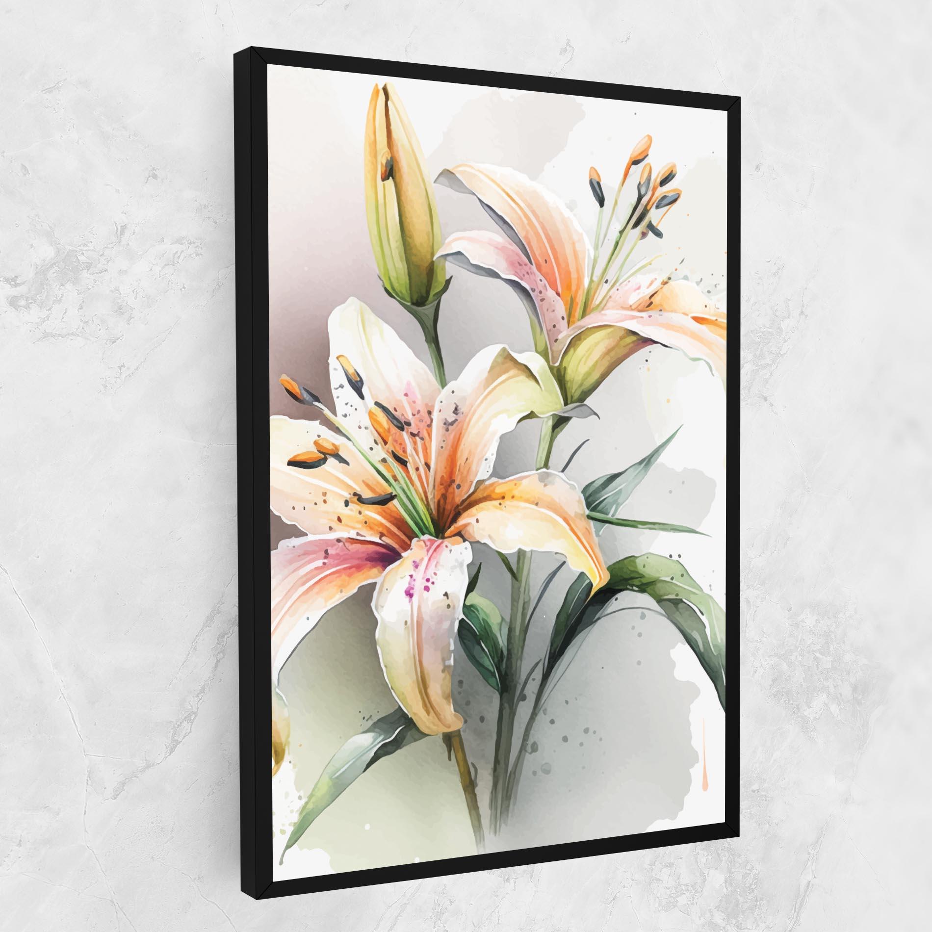 Tablou Canvas White Orange Lily mockup 1