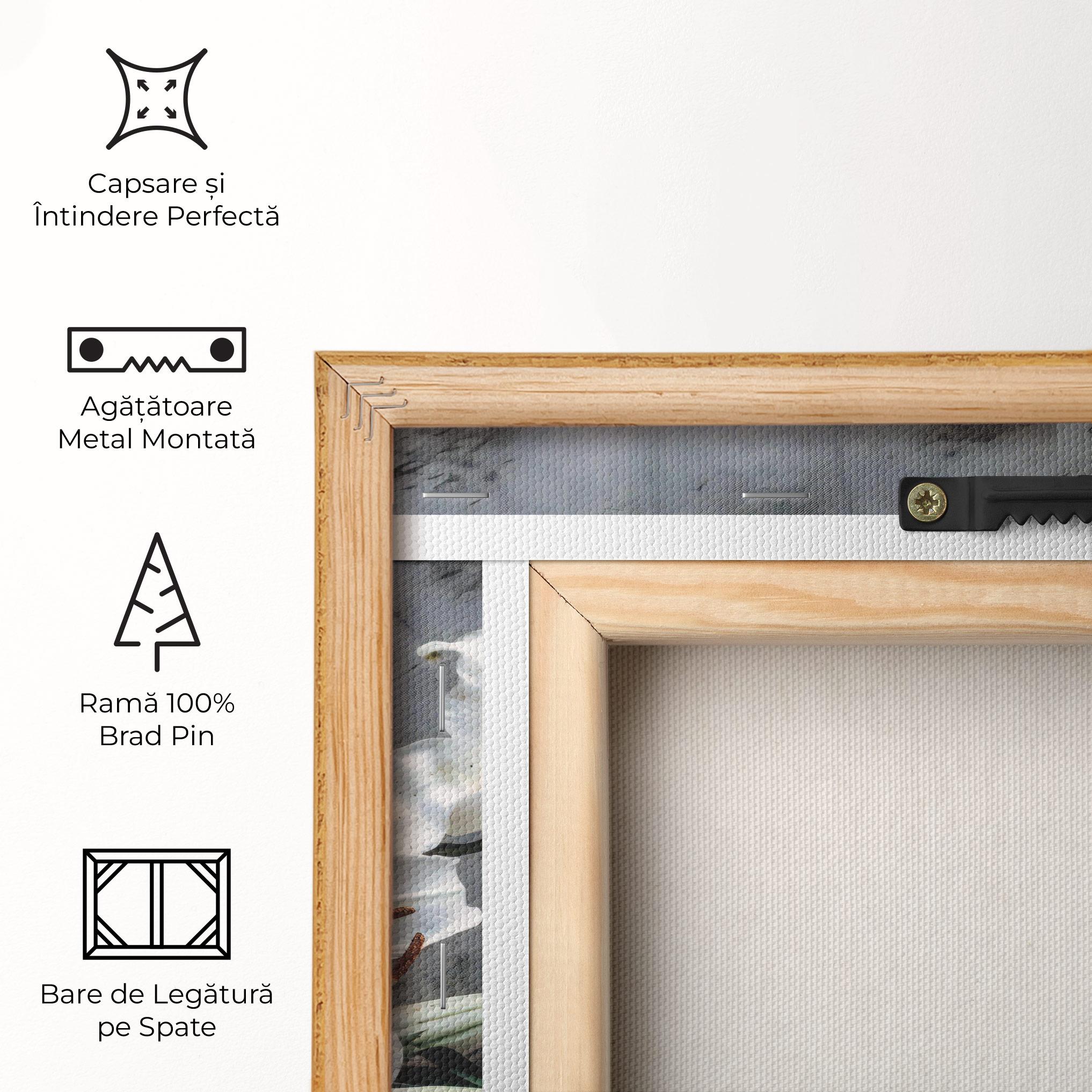 Tablou Canvas White Pretty Lily On Grey mockup 5