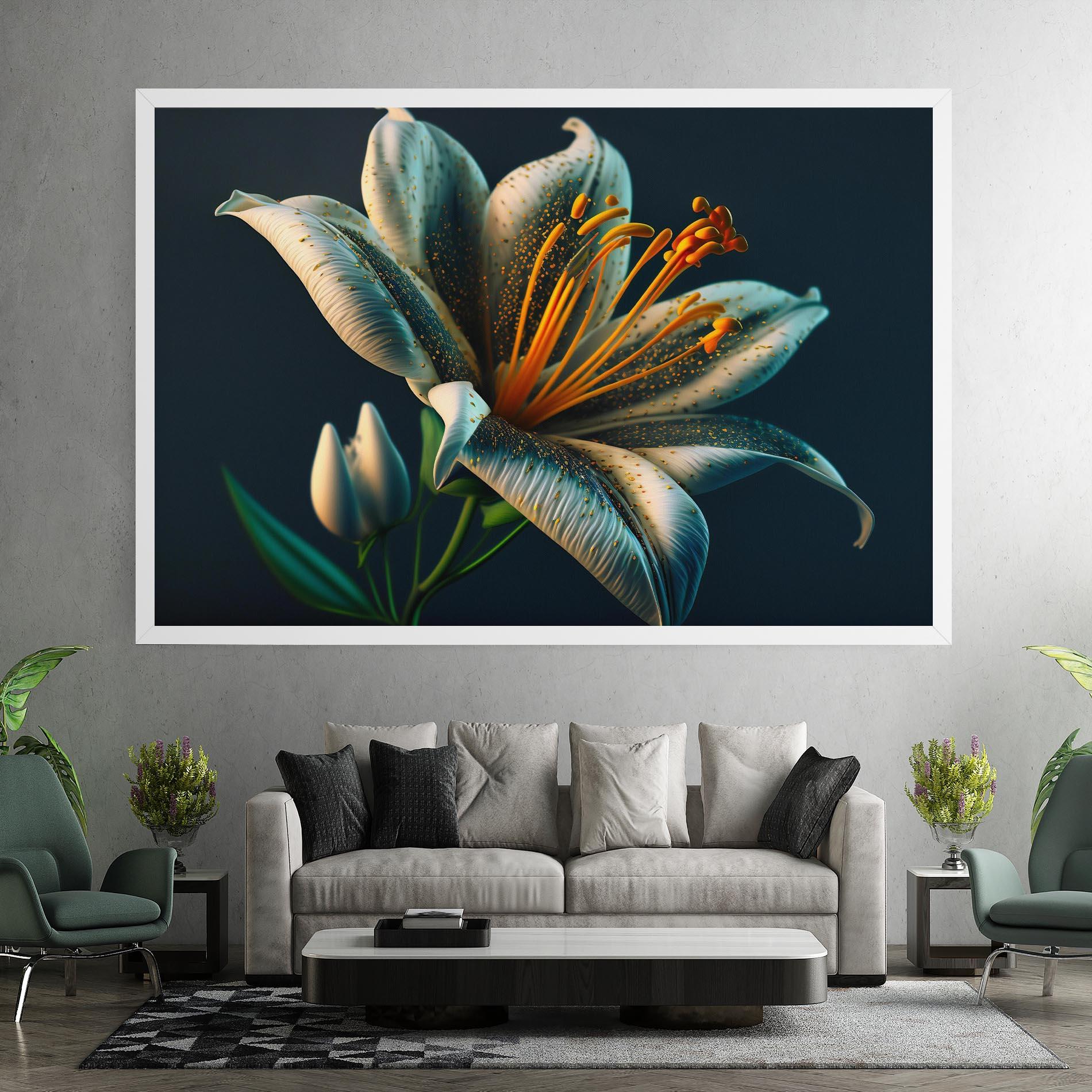 Tablou Canvas Blue Grey Lily mockup 7