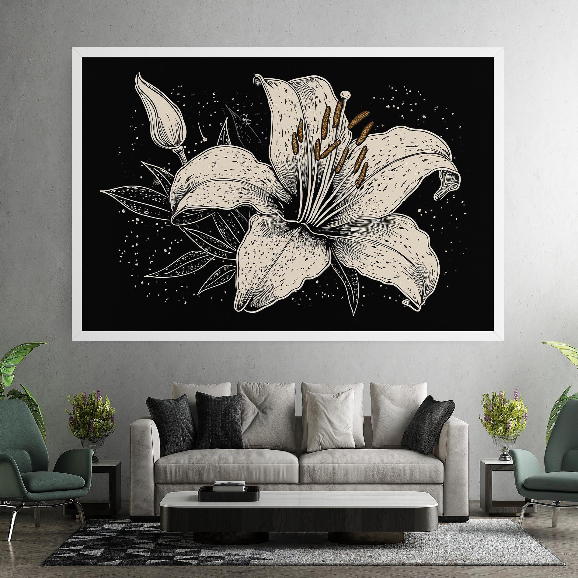 Tablou Canvas Cream Black Lily mockup 7