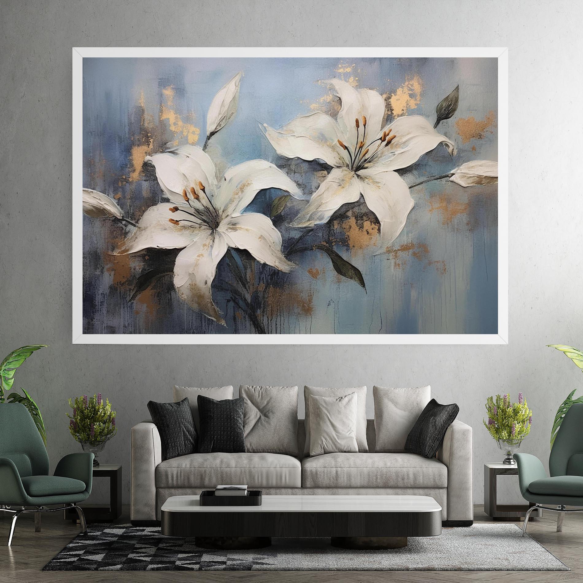 Tablou Canvas Gold Lily Painting mockup 7