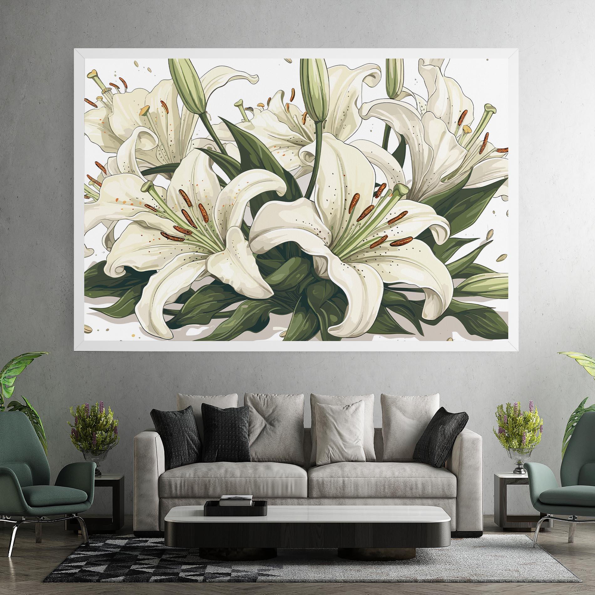 Tablou Canvas Grey White Lily mockup 7