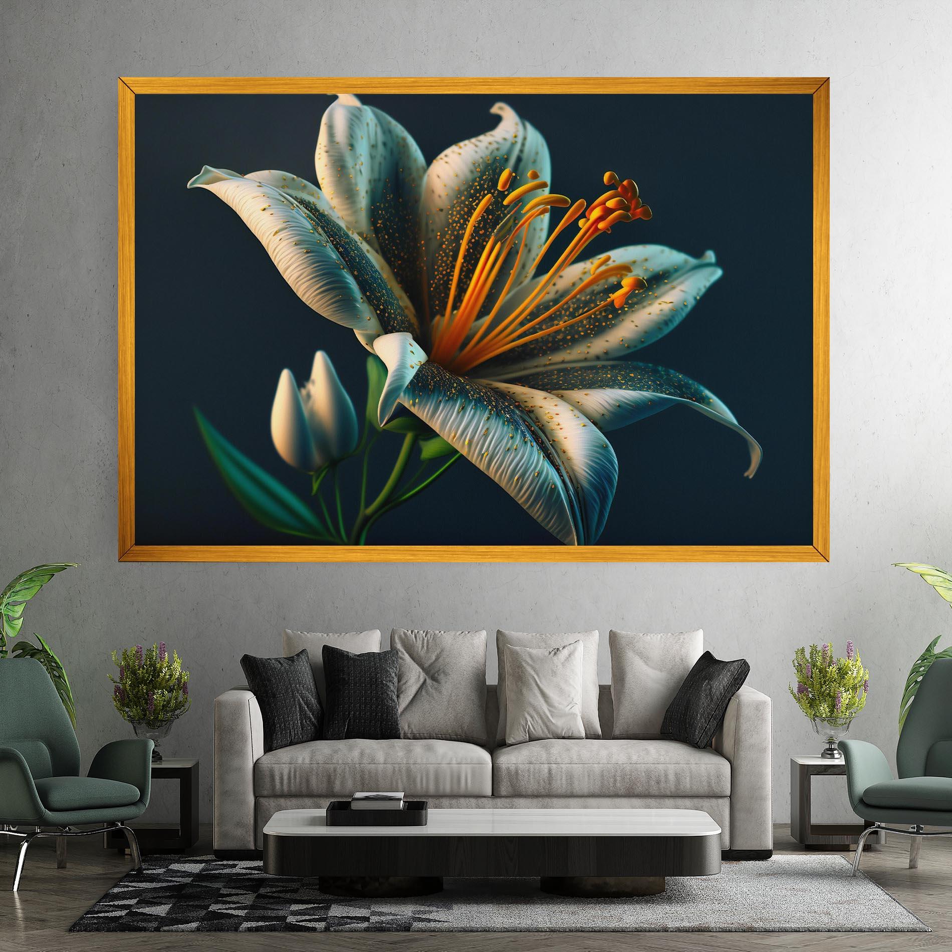 Tablou Canvas Blue Grey Lily mockup 7
