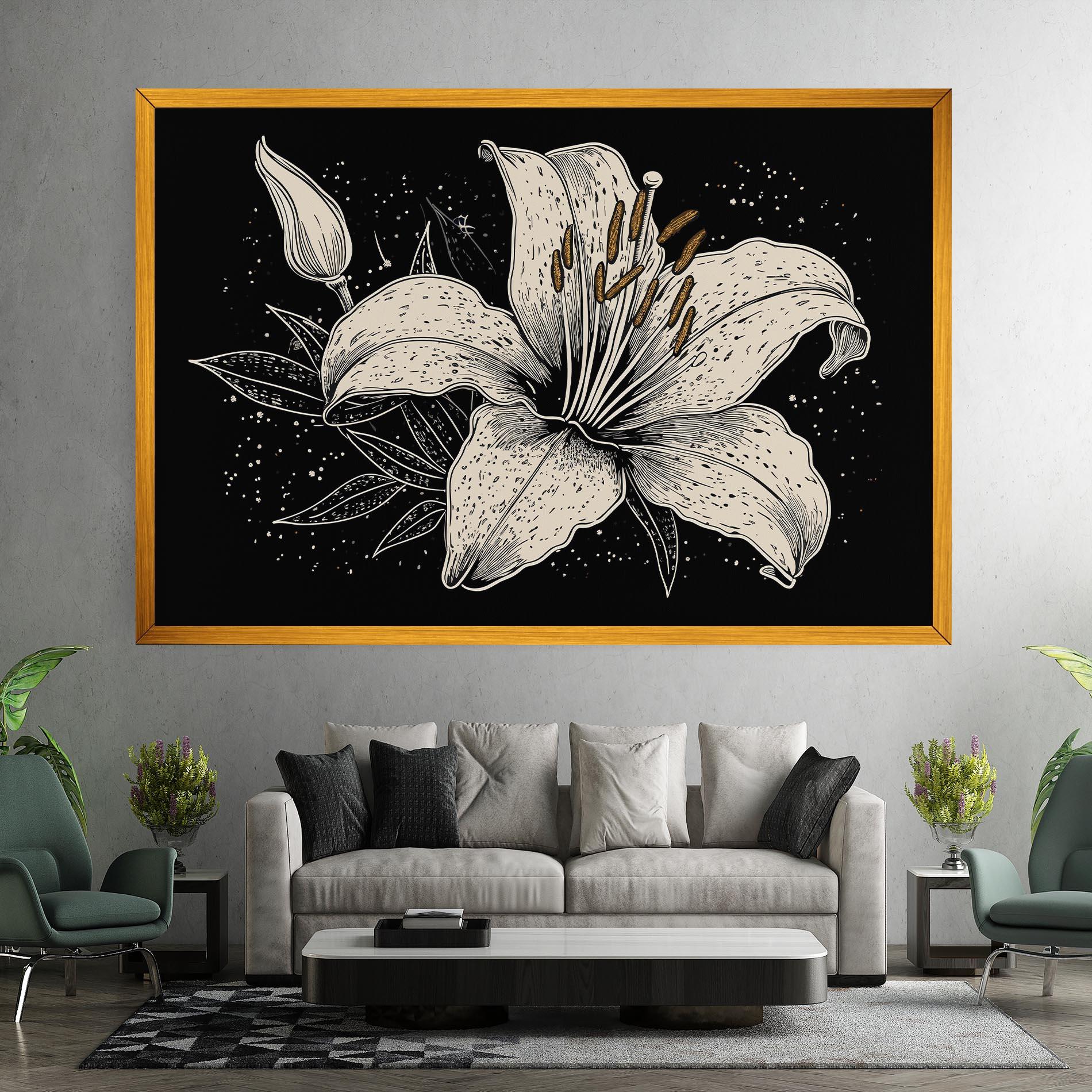 Tablou Canvas Cream Black Lily mockup 7
