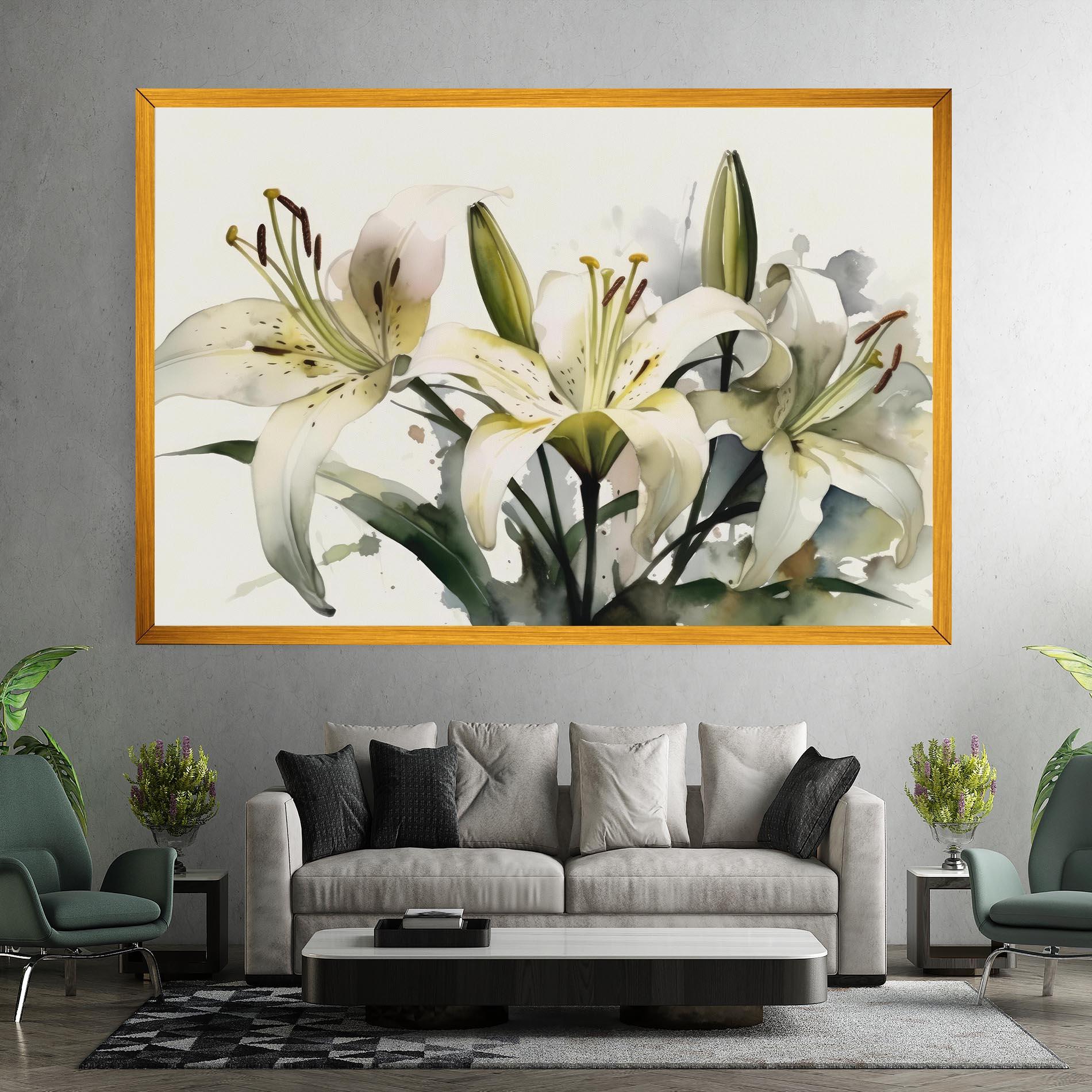 Tablou Canvas Cute White Lily Painting mockup 7