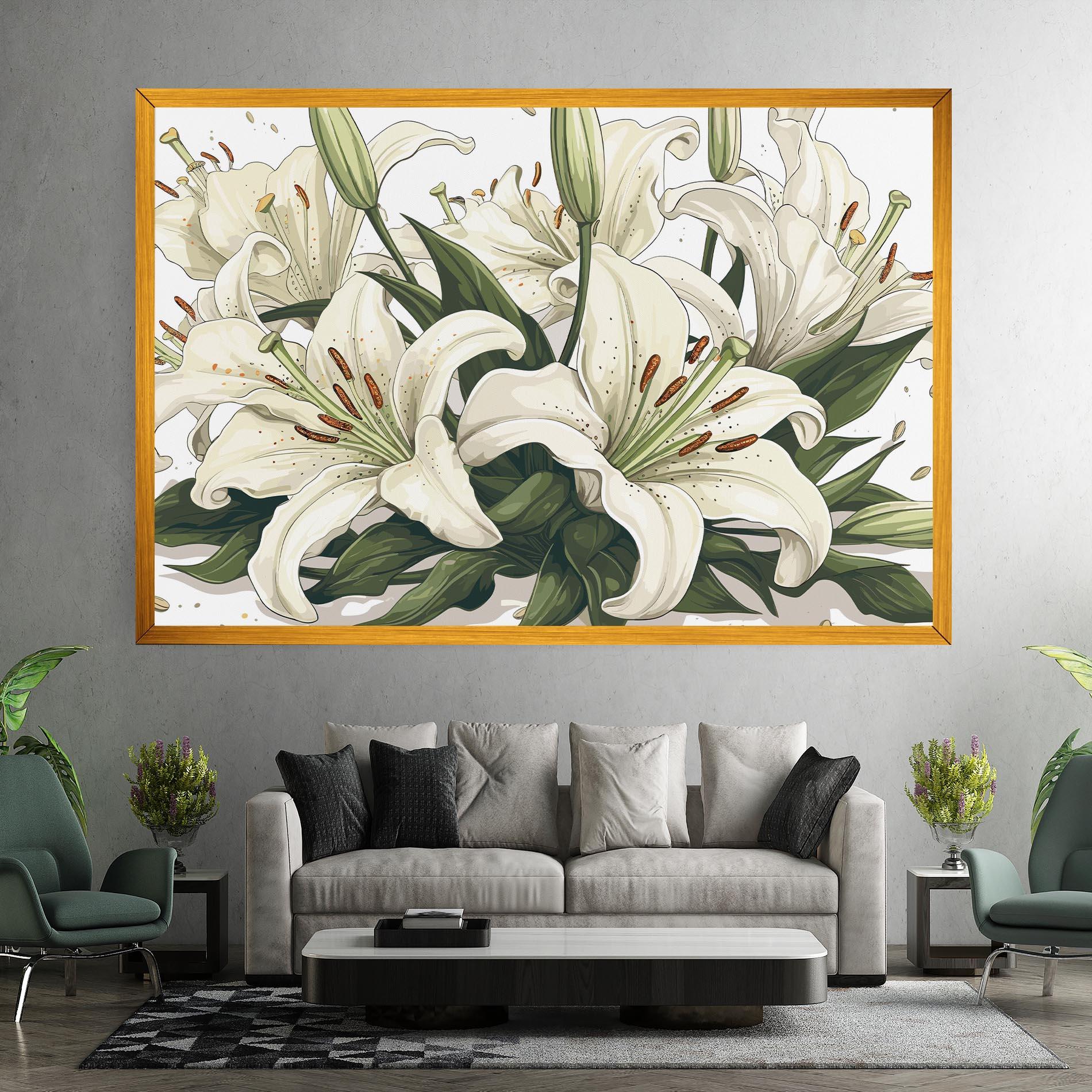 Tablou Canvas Grey White Lily mockup 7