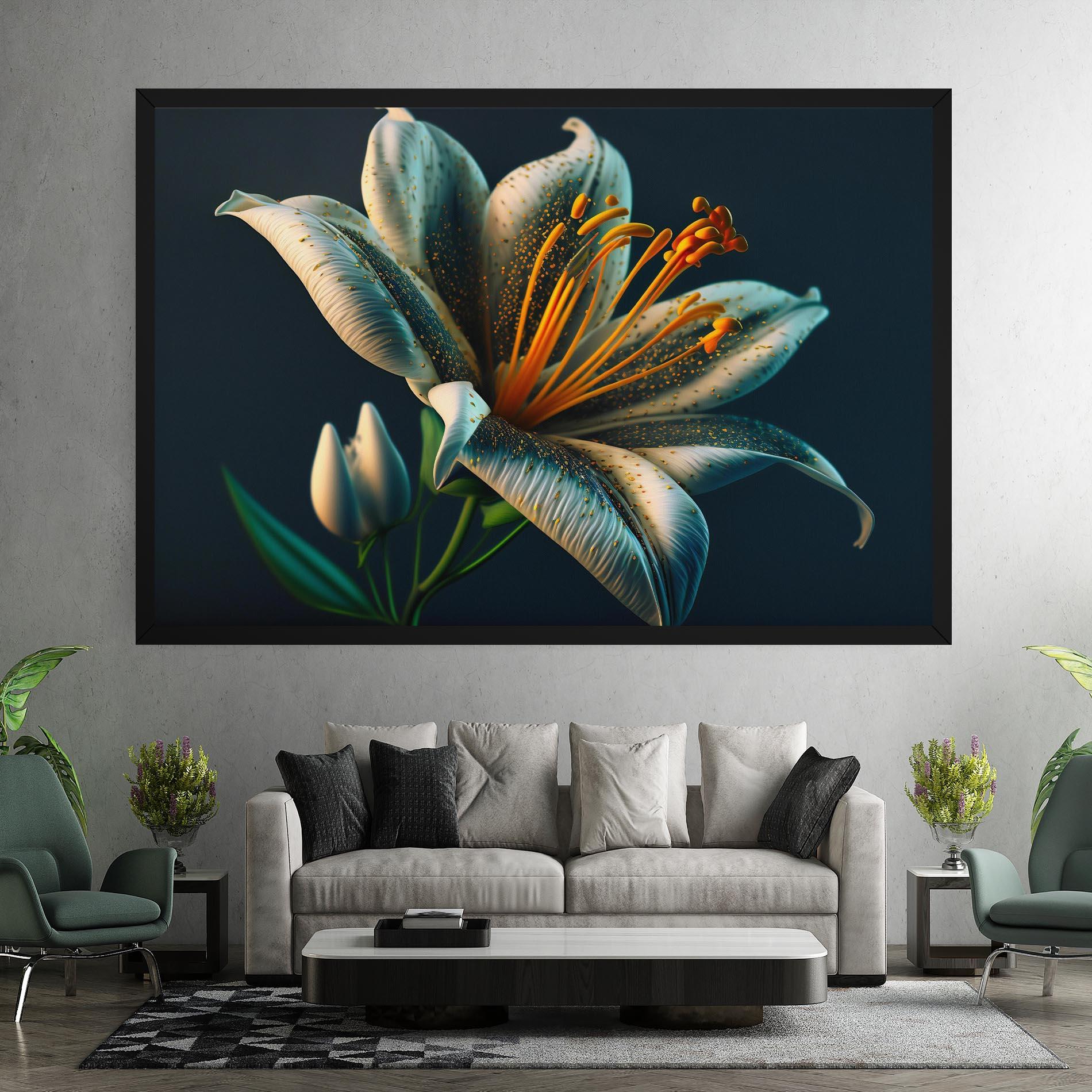 Tablou Canvas Blue Grey Lily mockup 7