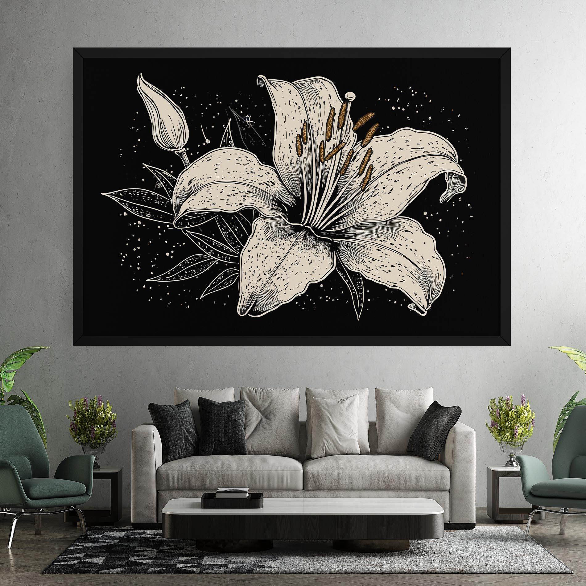 Tablou Canvas Cream Black Lily mockup 7