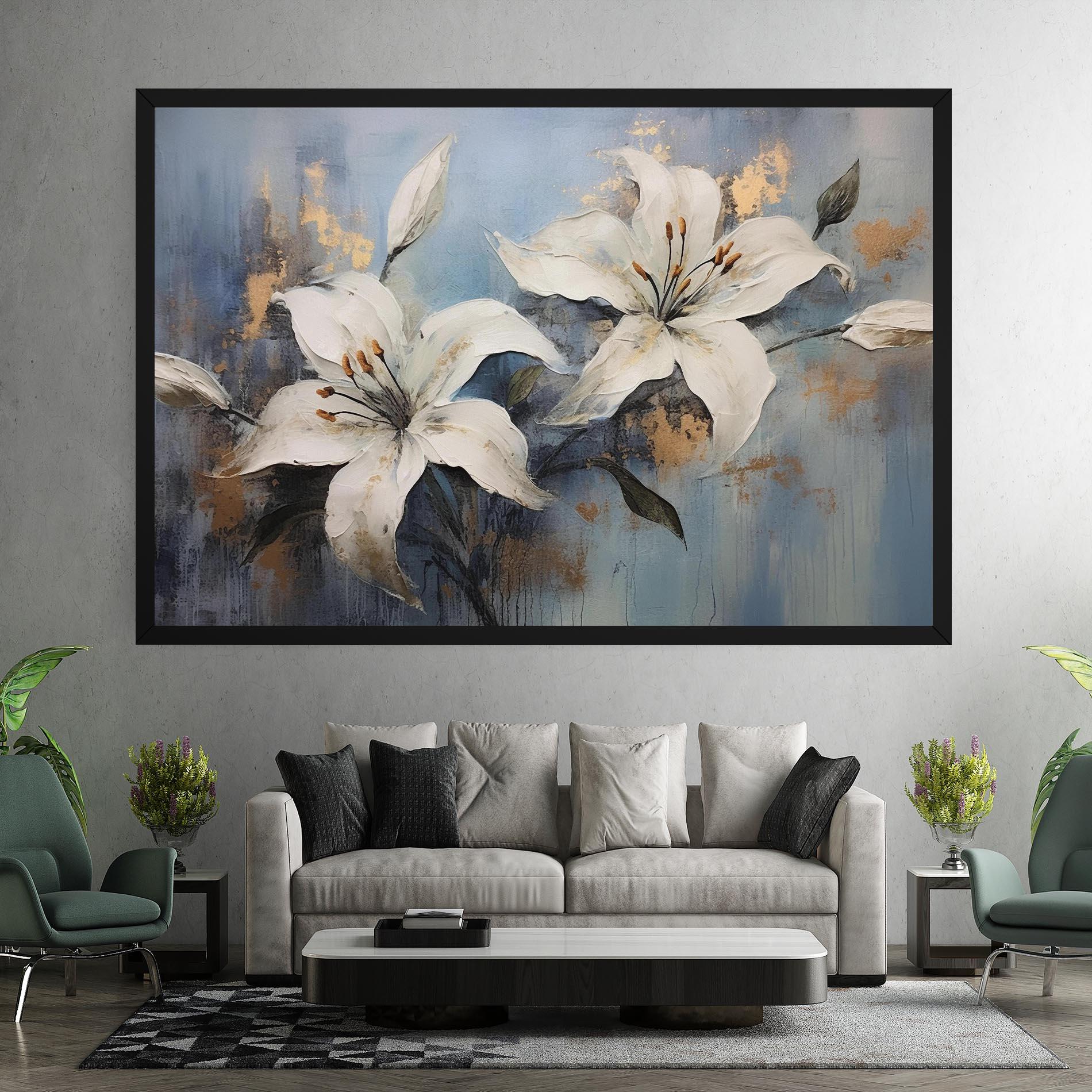 Tablou Canvas Gold Lily Painting mockup 7