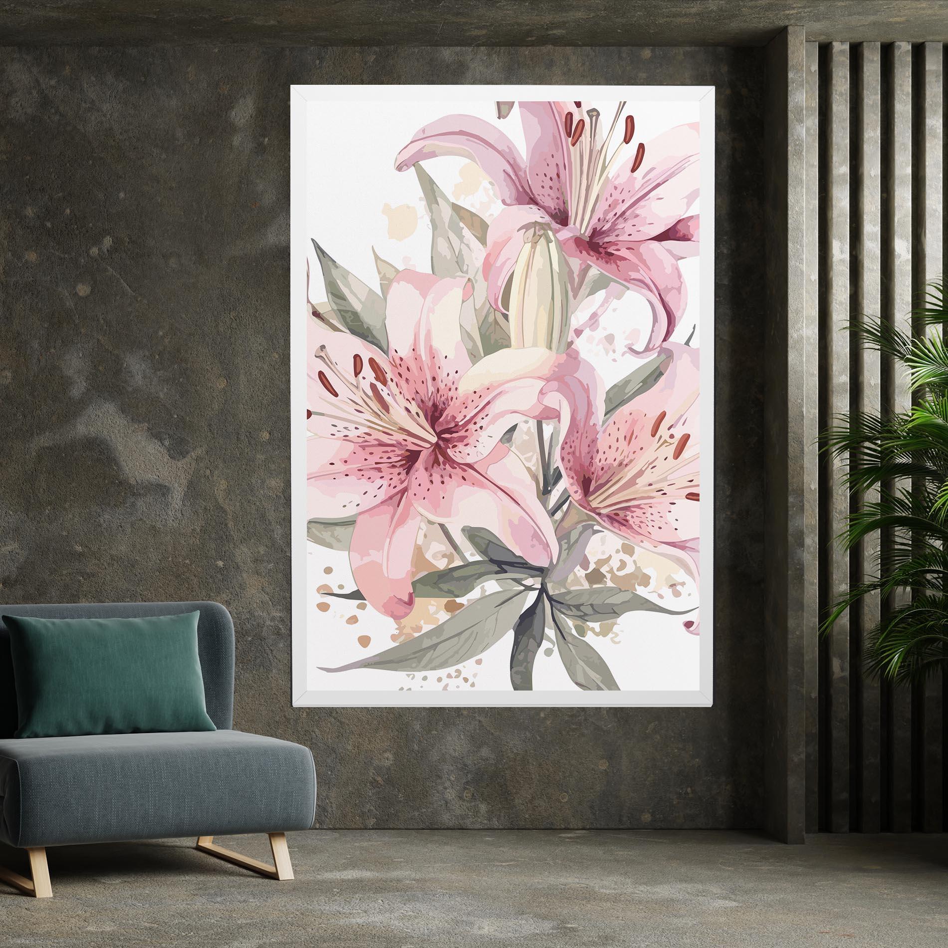 Tablou Canvas Light Pink Lily Art mockup 7
