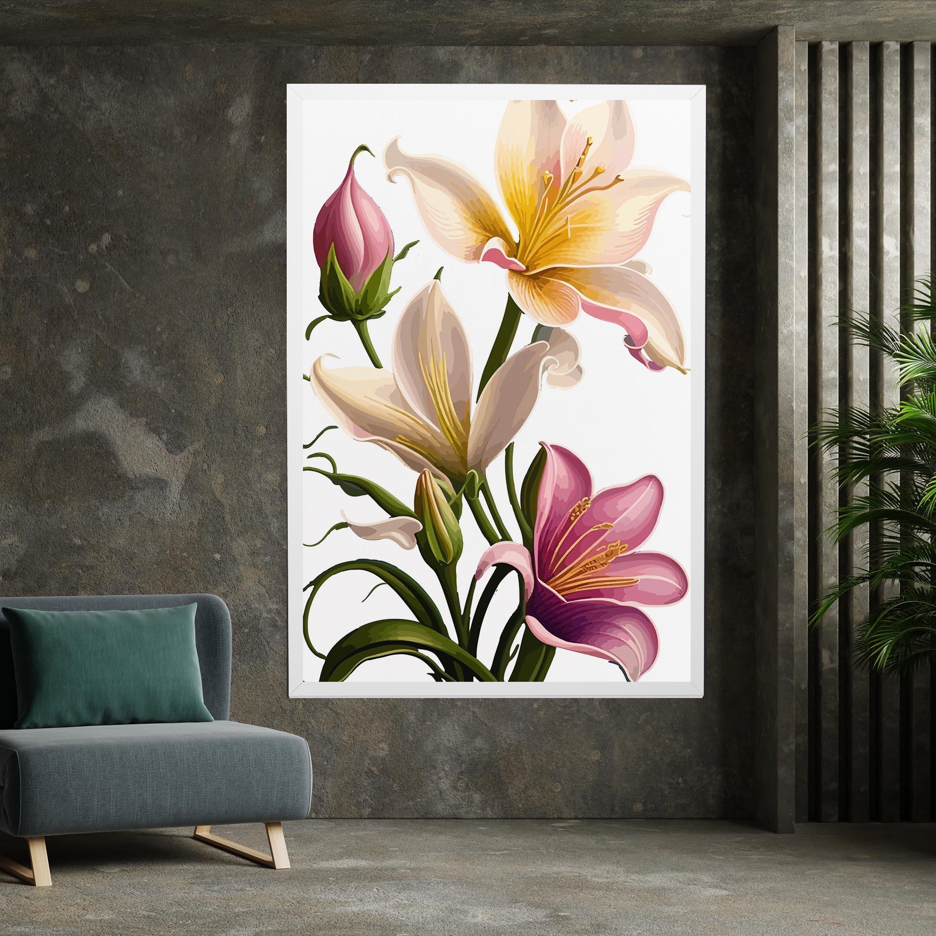 Tablou Canvas Purple White Lily mockup 7