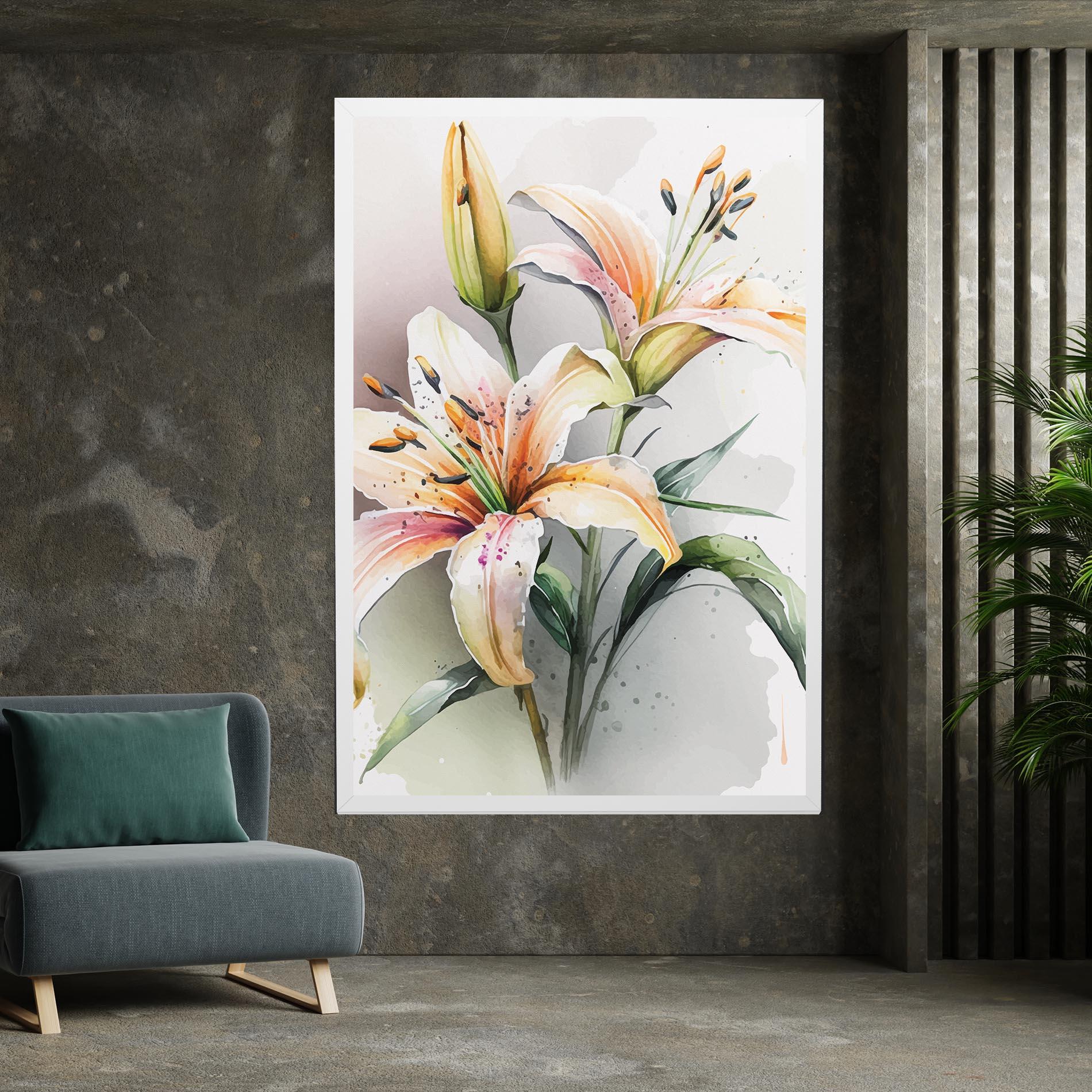 Tablou Canvas White Orange Lily mockup 7