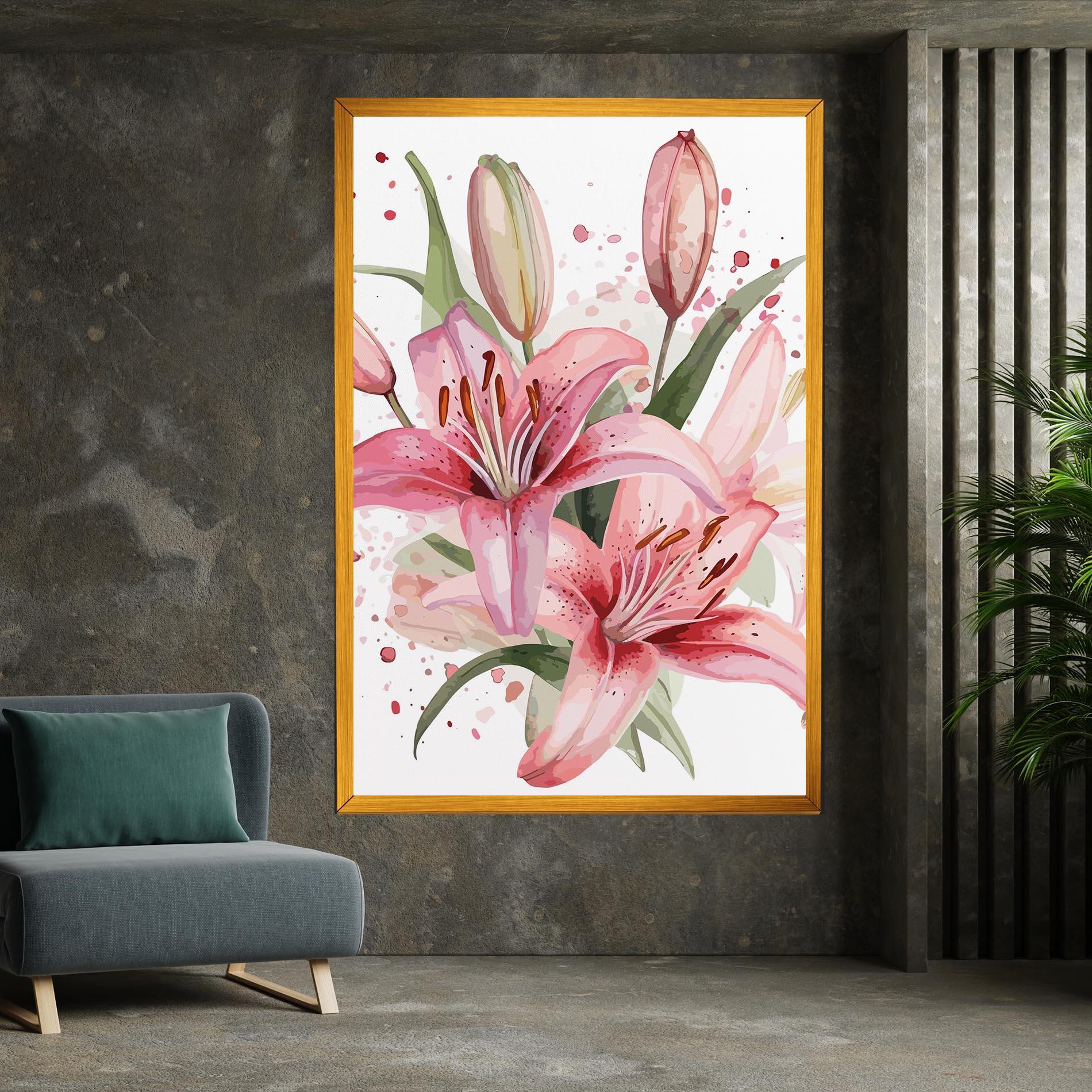 Tablou Canvas Beautiful Pink Lily mockup 7