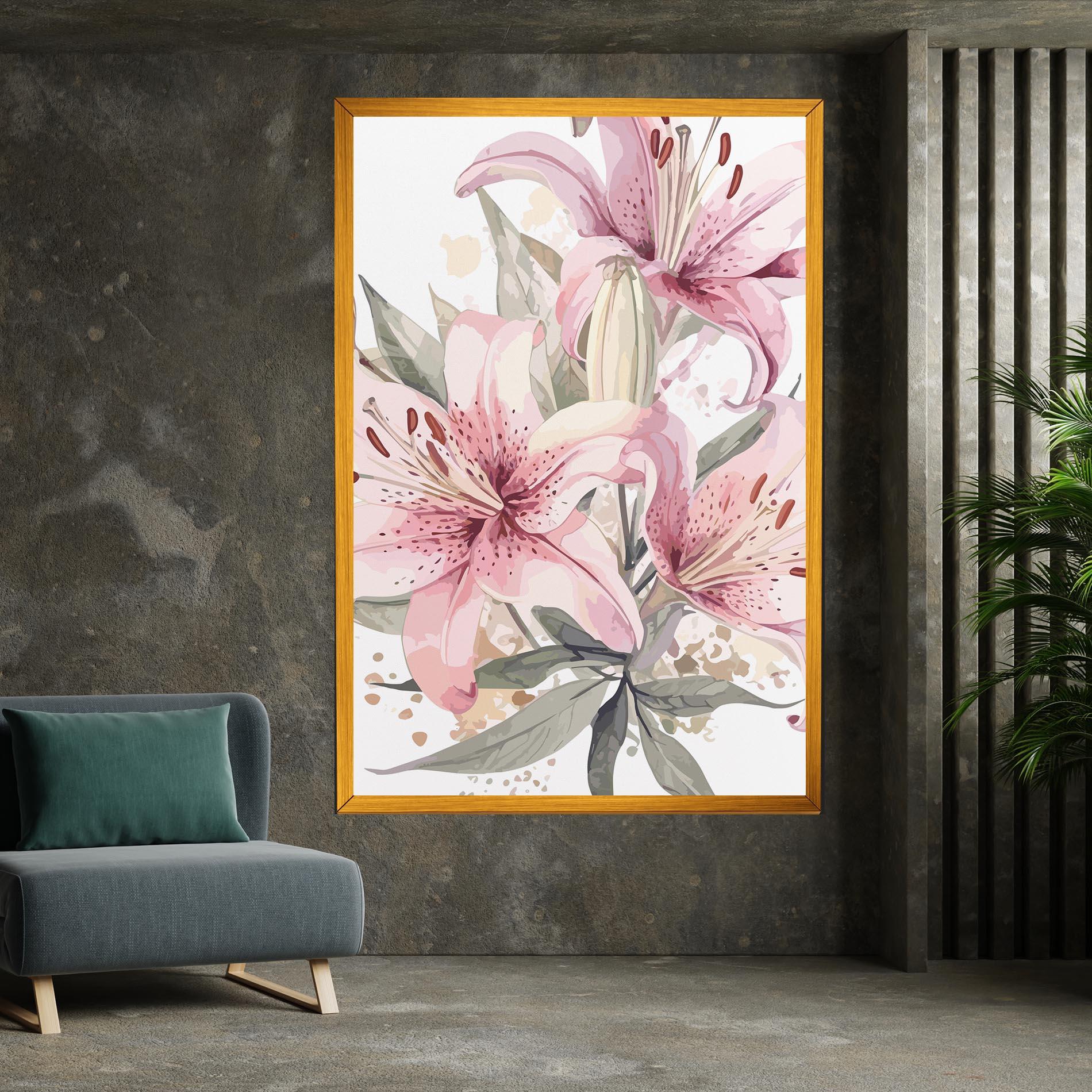 Tablou Canvas Light Pink Lily Art mockup 7