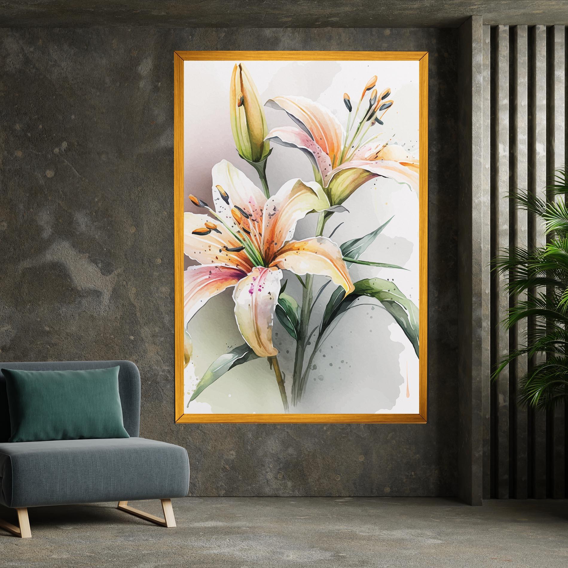 Tablou Canvas White Orange Lily mockup 7