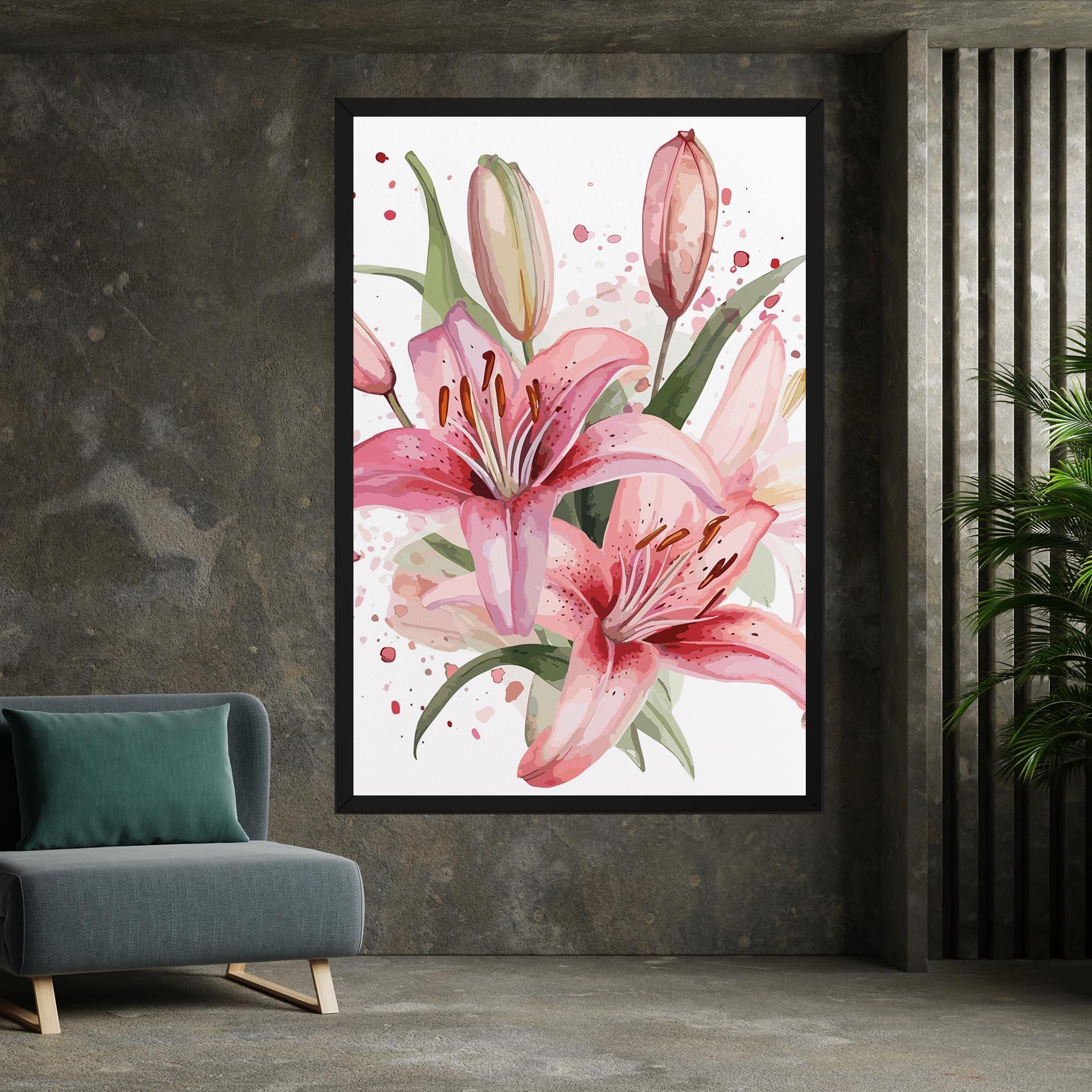 Tablou Canvas Beautiful Pink Lily mockup 7