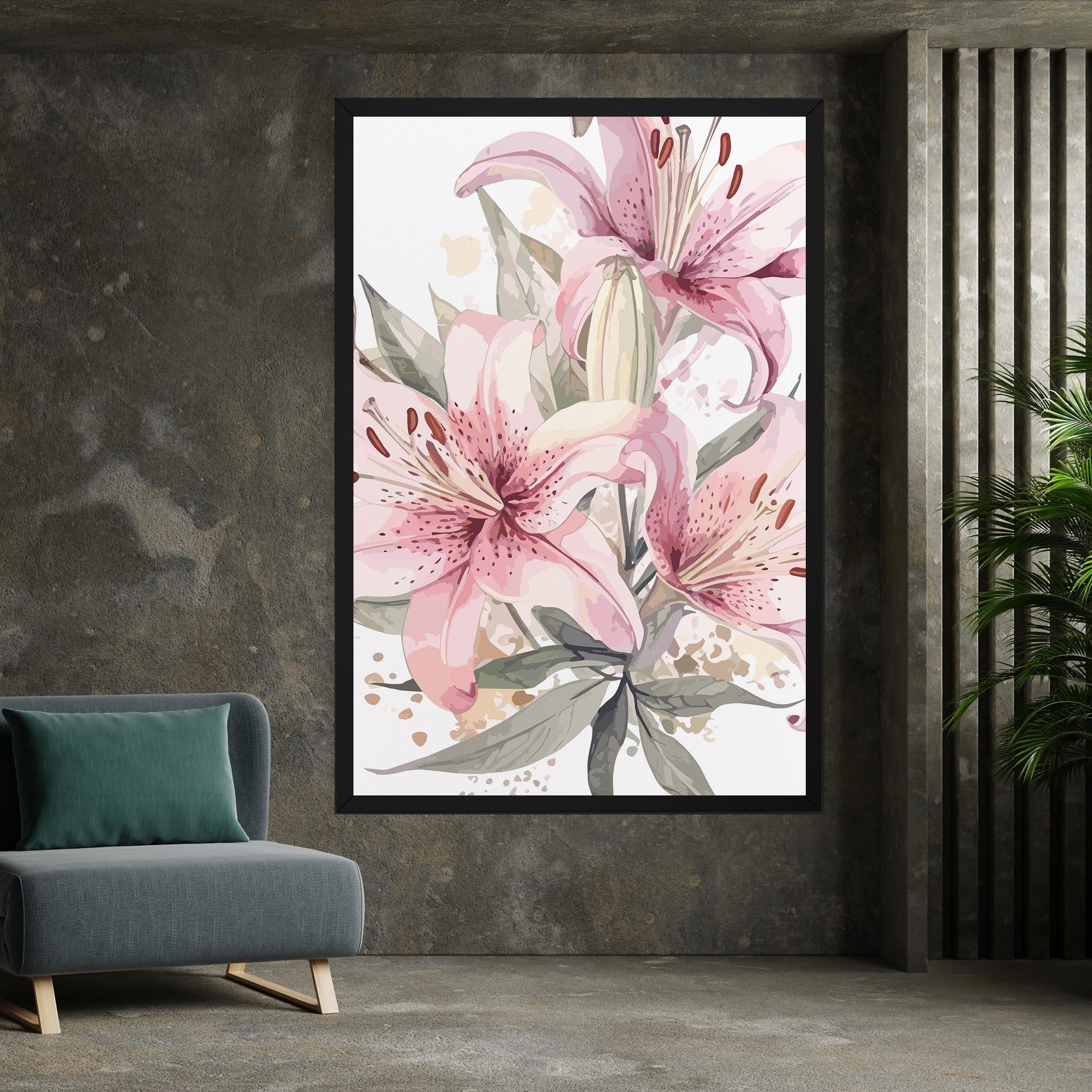 Tablou Canvas Light Pink Lily Art mockup 7