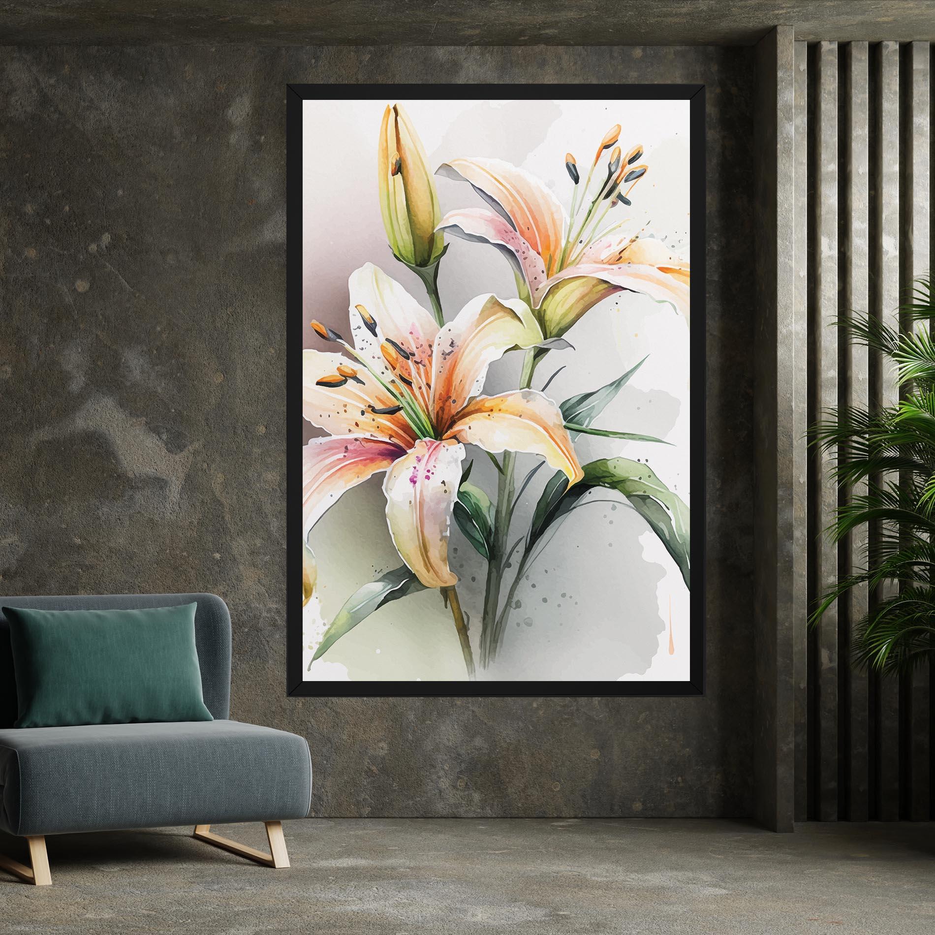 Tablou Canvas White Orange Lily mockup 7