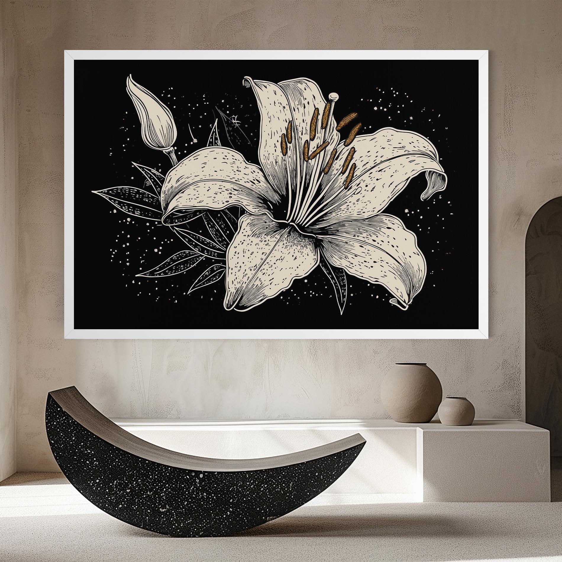 Tablou Canvas Cream Black Lily mockup 8
