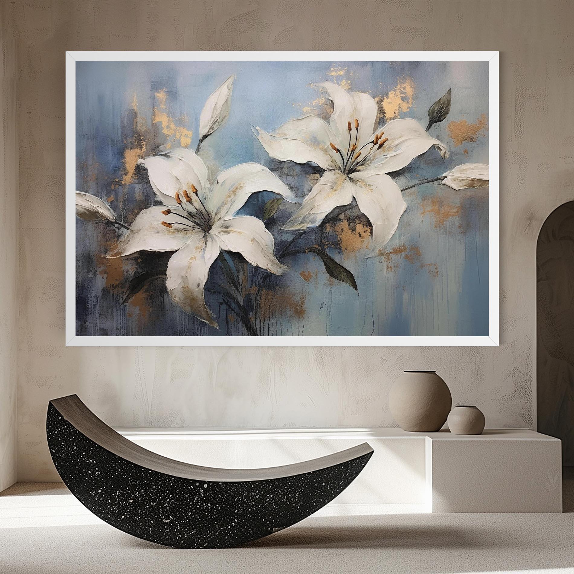 Tablou Canvas Gold Lily Painting mockup 8