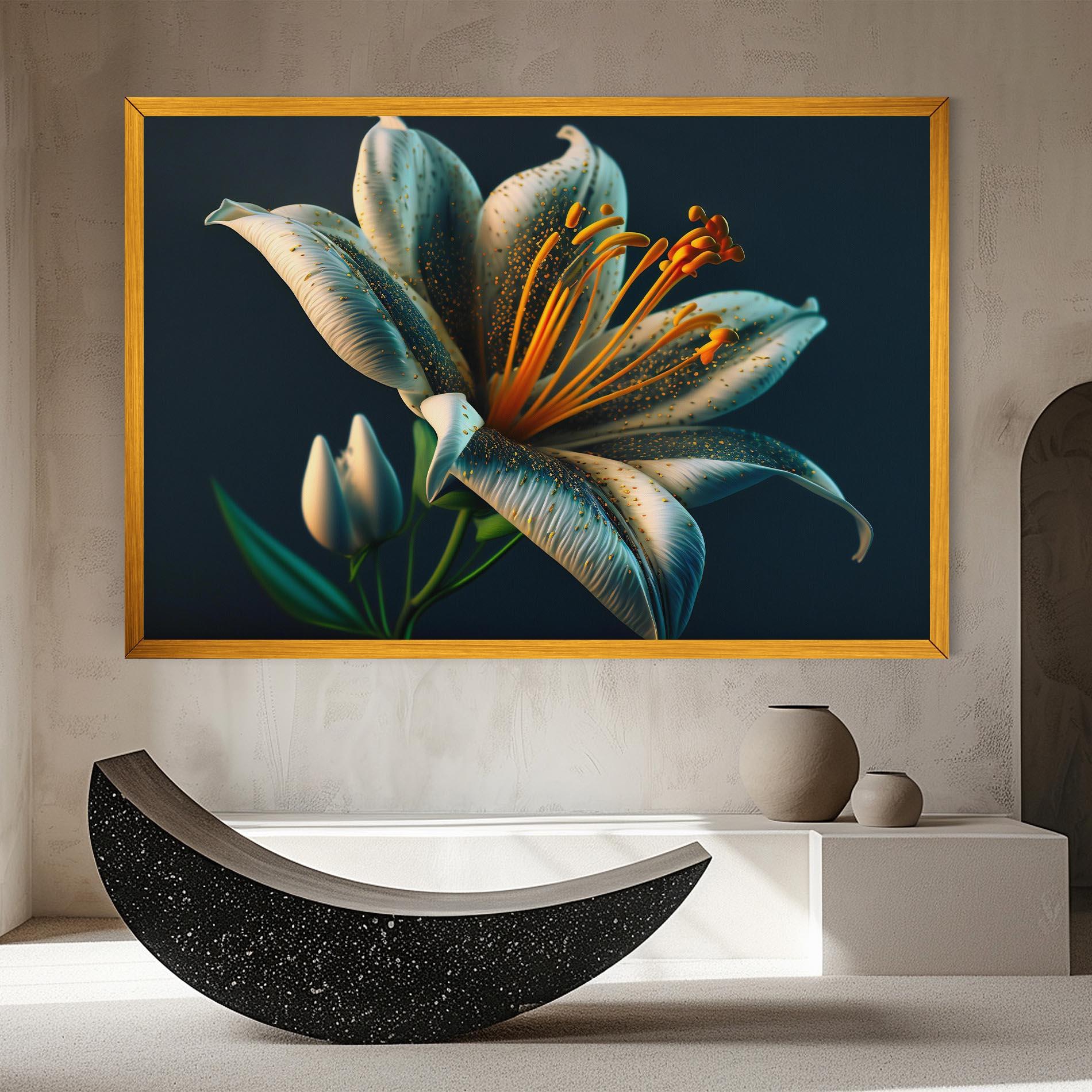 Tablou Canvas Blue Grey Lily mockup 8