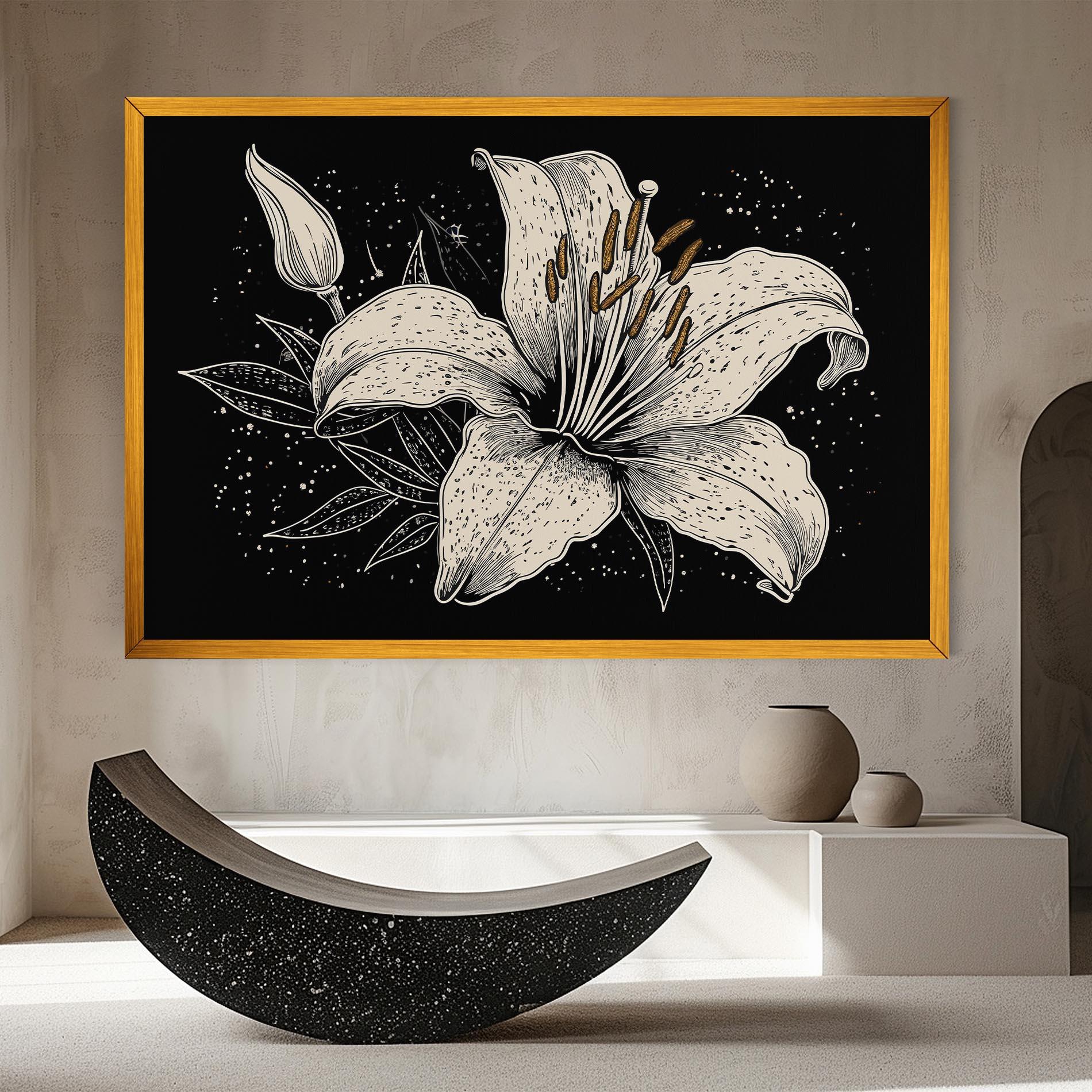 Tablou Canvas Cream Black Lily mockup 8